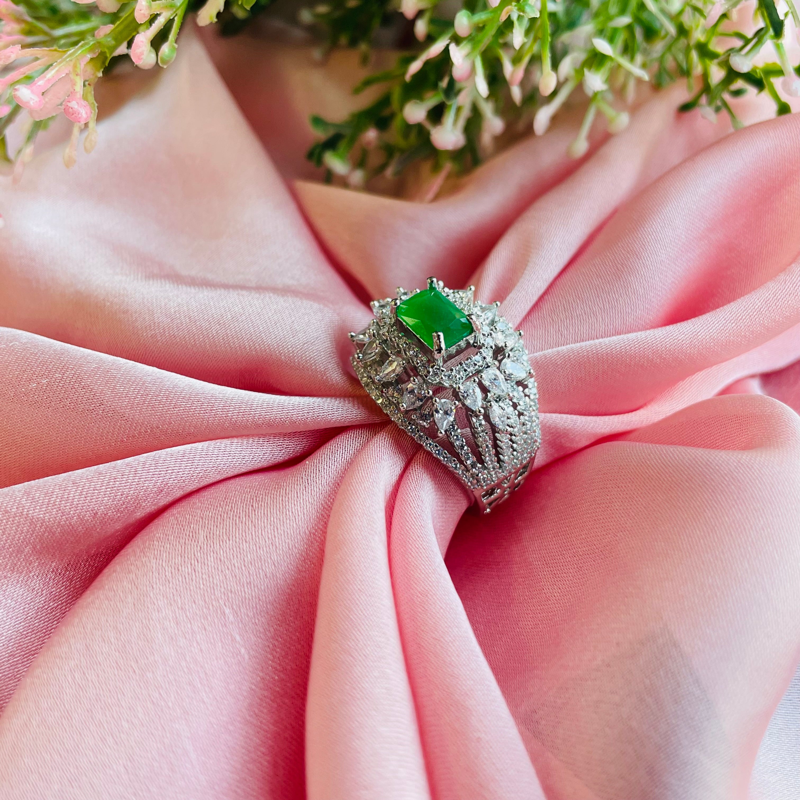 Ad belle ring-Green adjustable