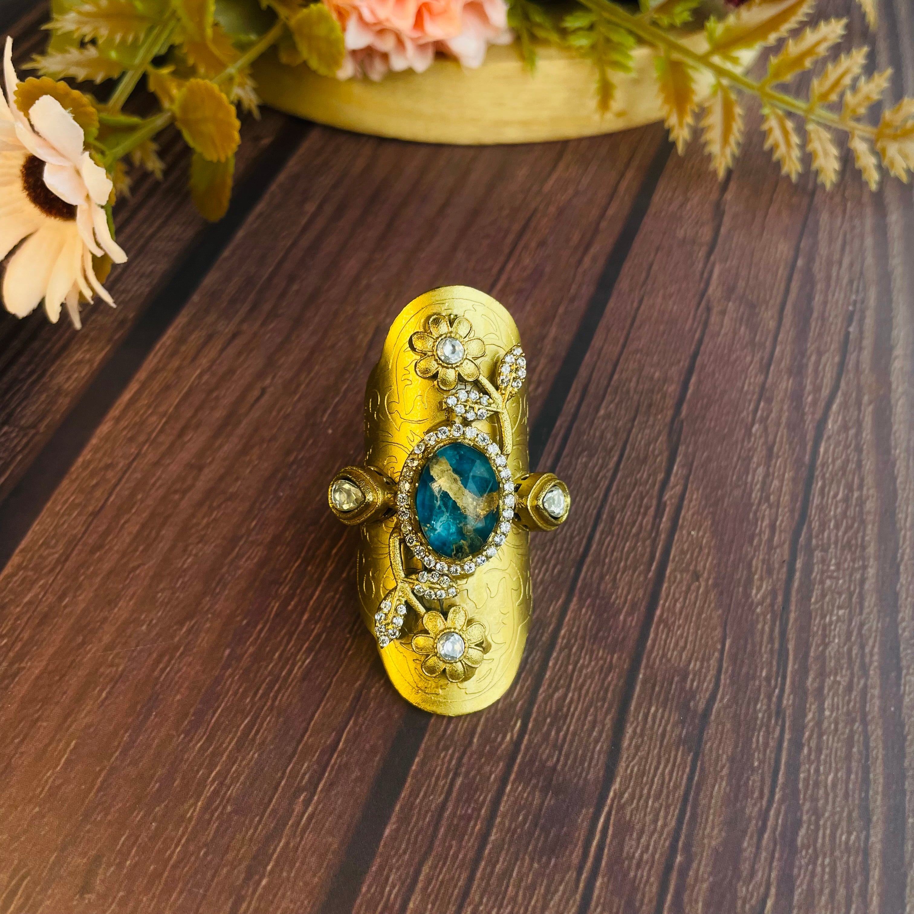 Nayaab Priya Polki Ring adjustable