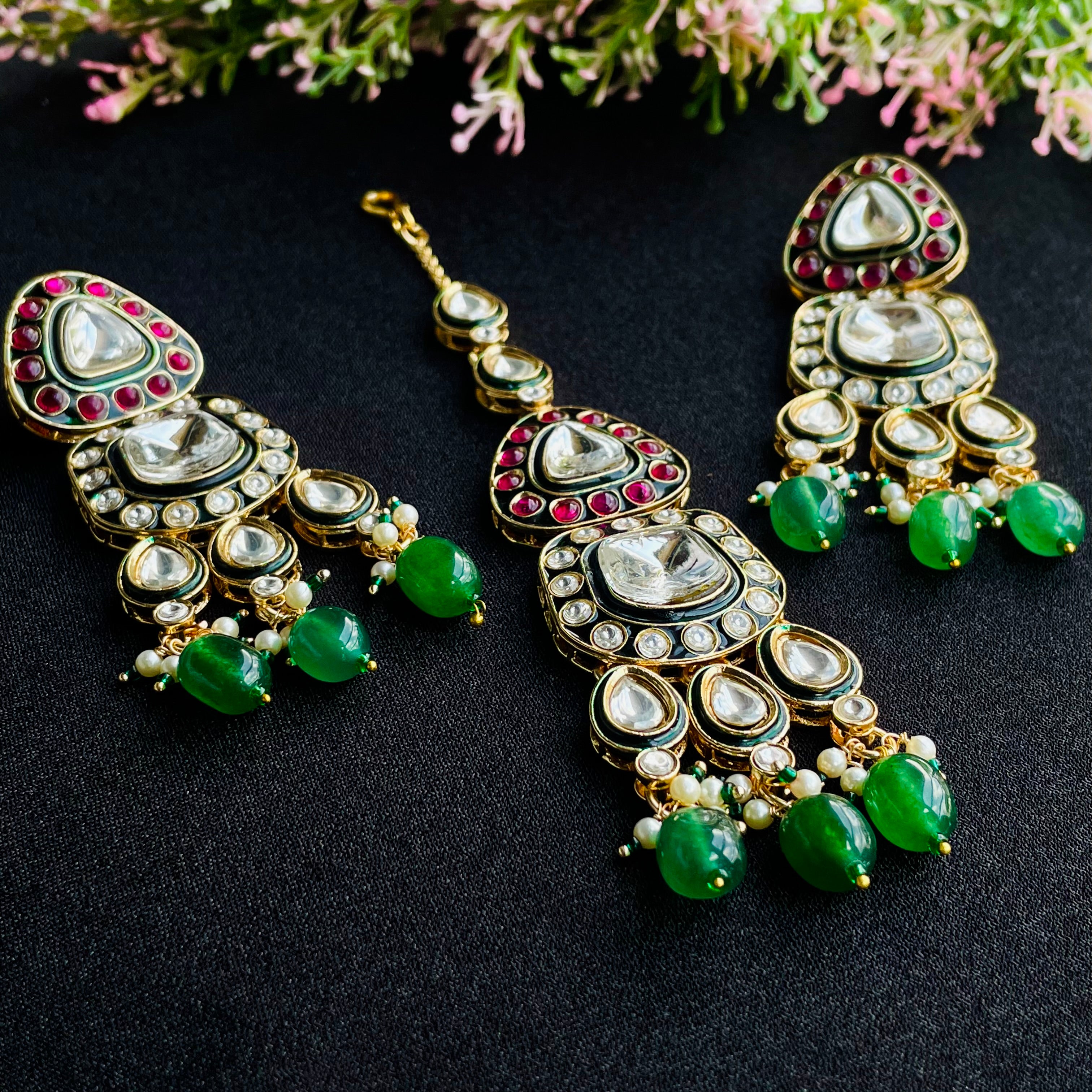 Nayaab Shaloka Earrings With Tikka