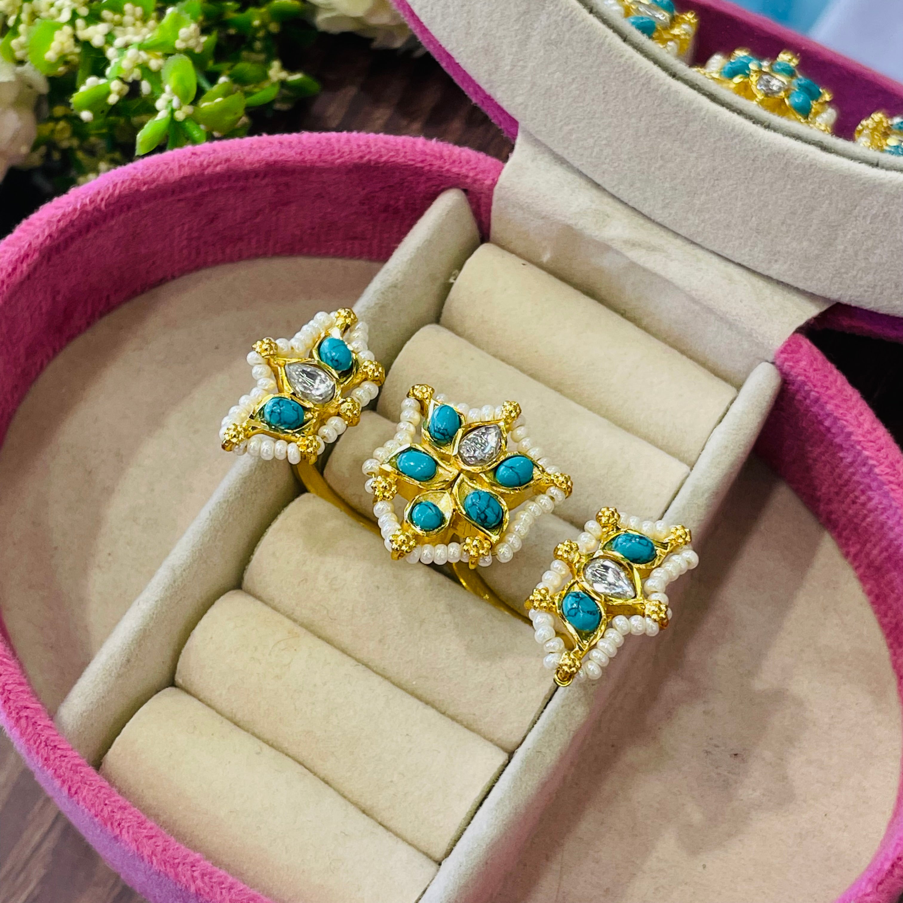Nayaab Soni Polki Ring adjustable