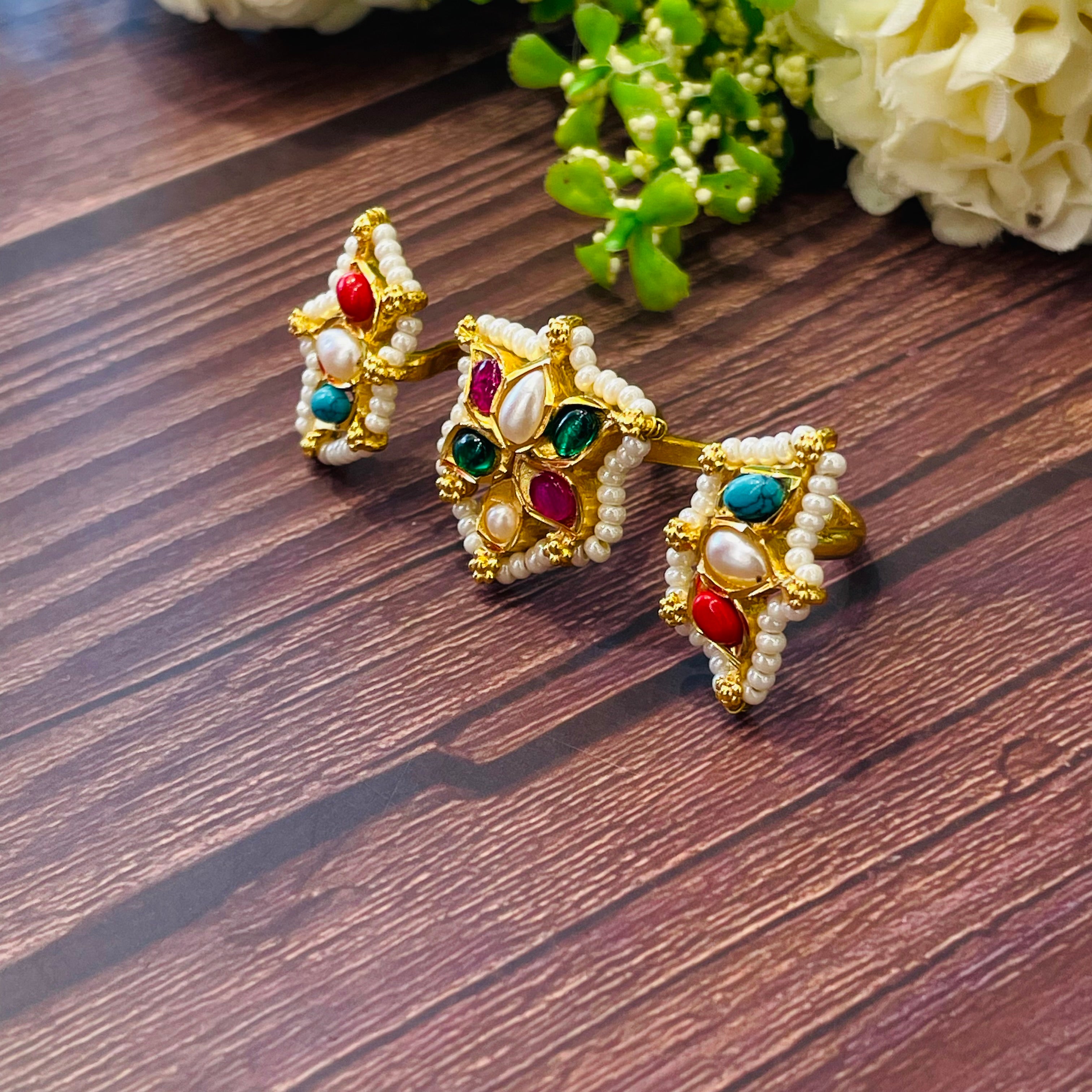 Nayaab Soni Polki Ring adjustable