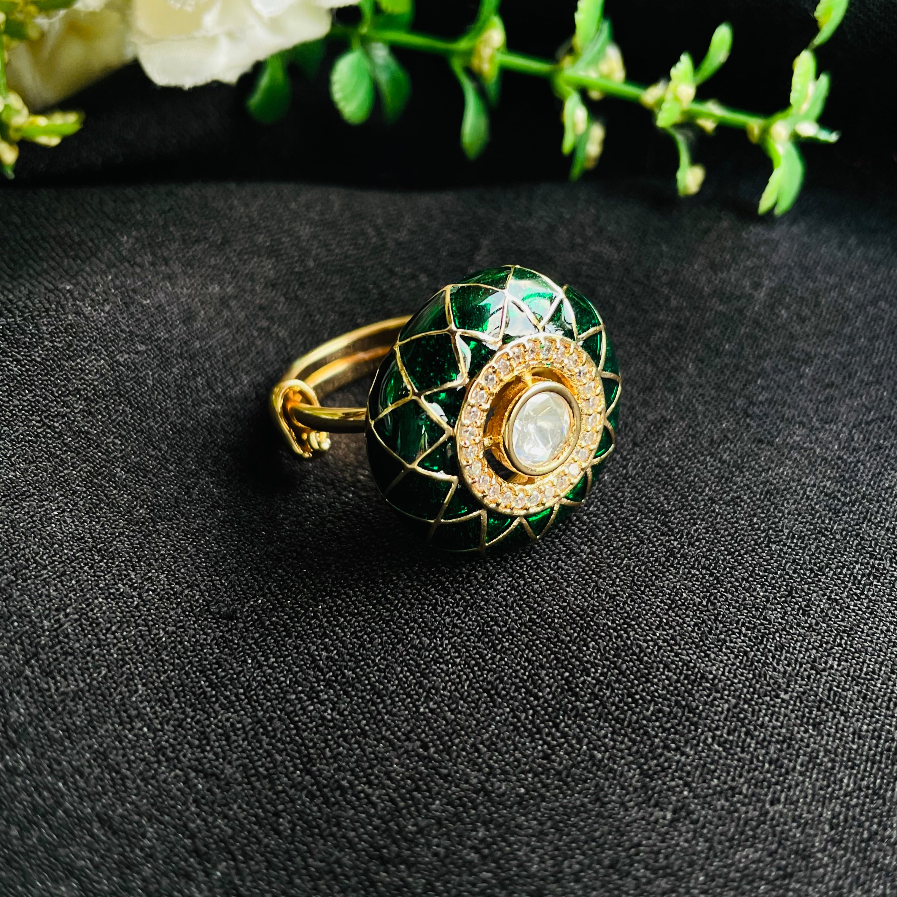 Nayaab mayera Polki Ring adjustable