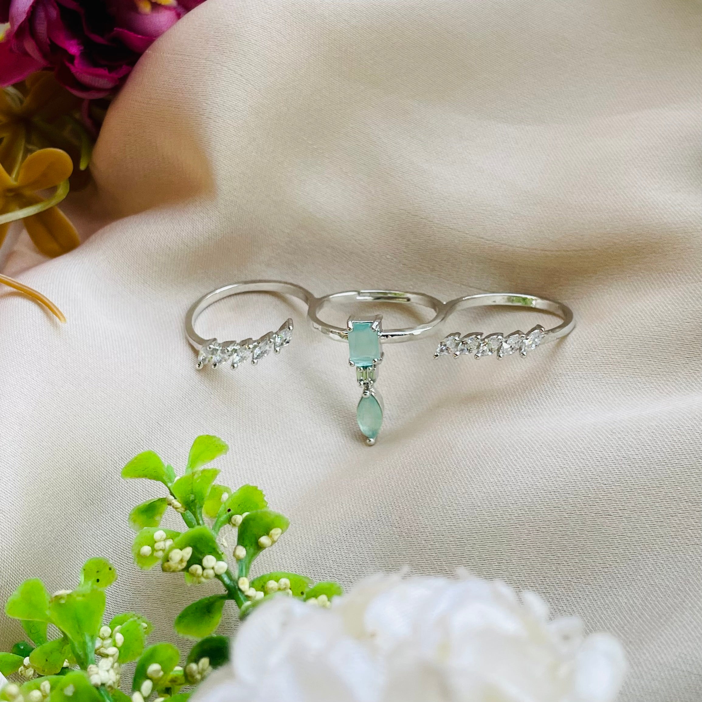 Ad Olivia ring-Mint green adjustable