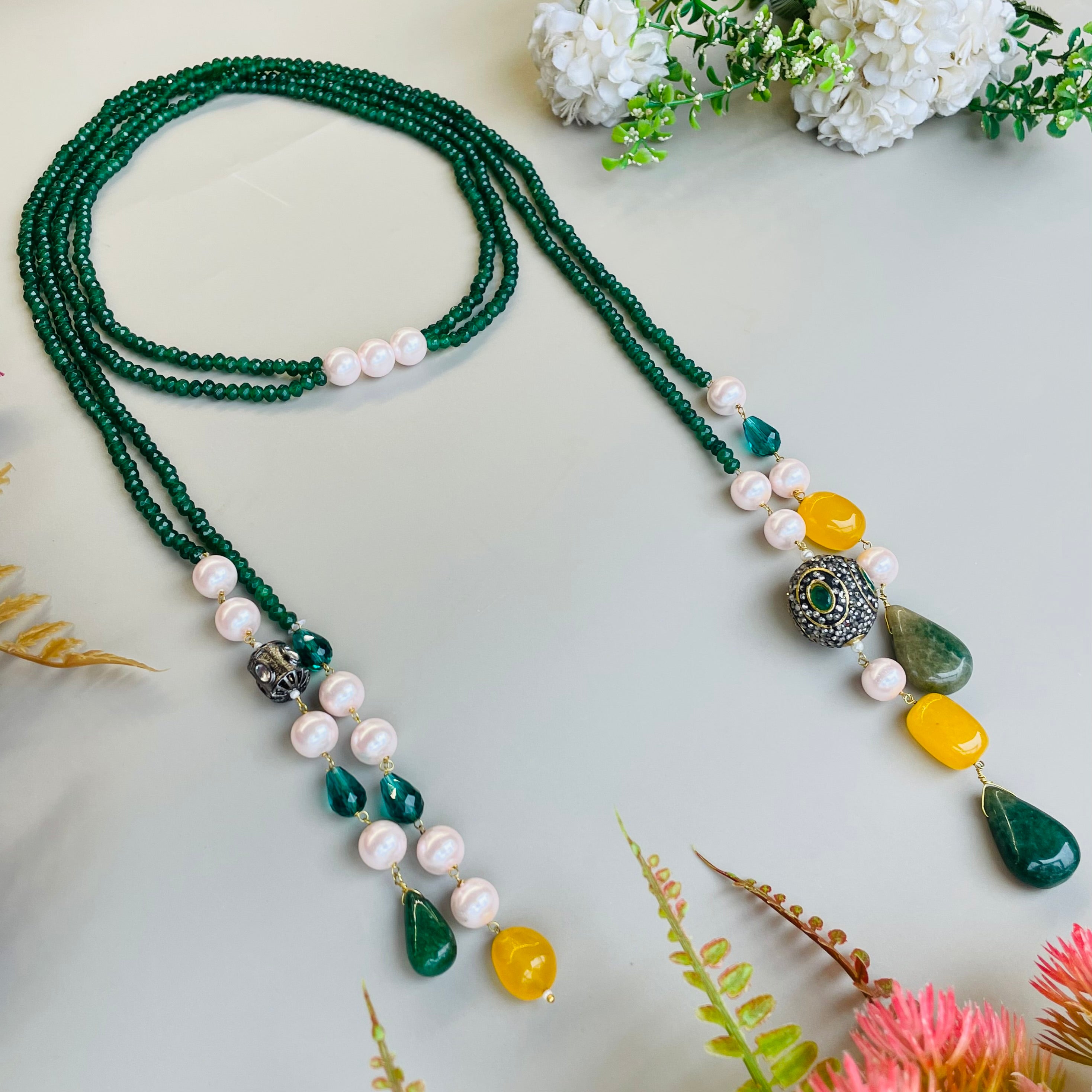 Nayaab Vanessa pearl long neckpiece