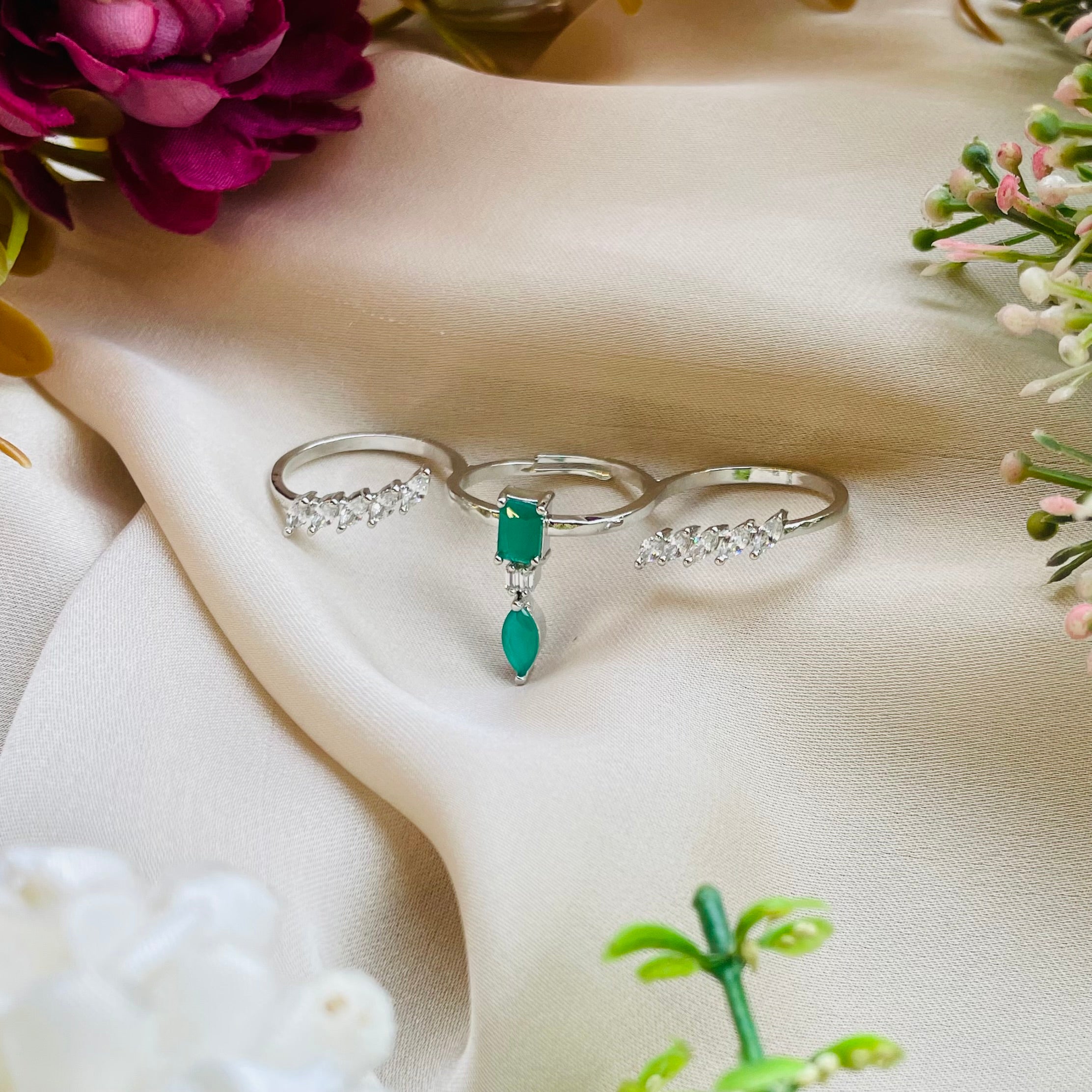 Ad Olivia ring-Green adjustable