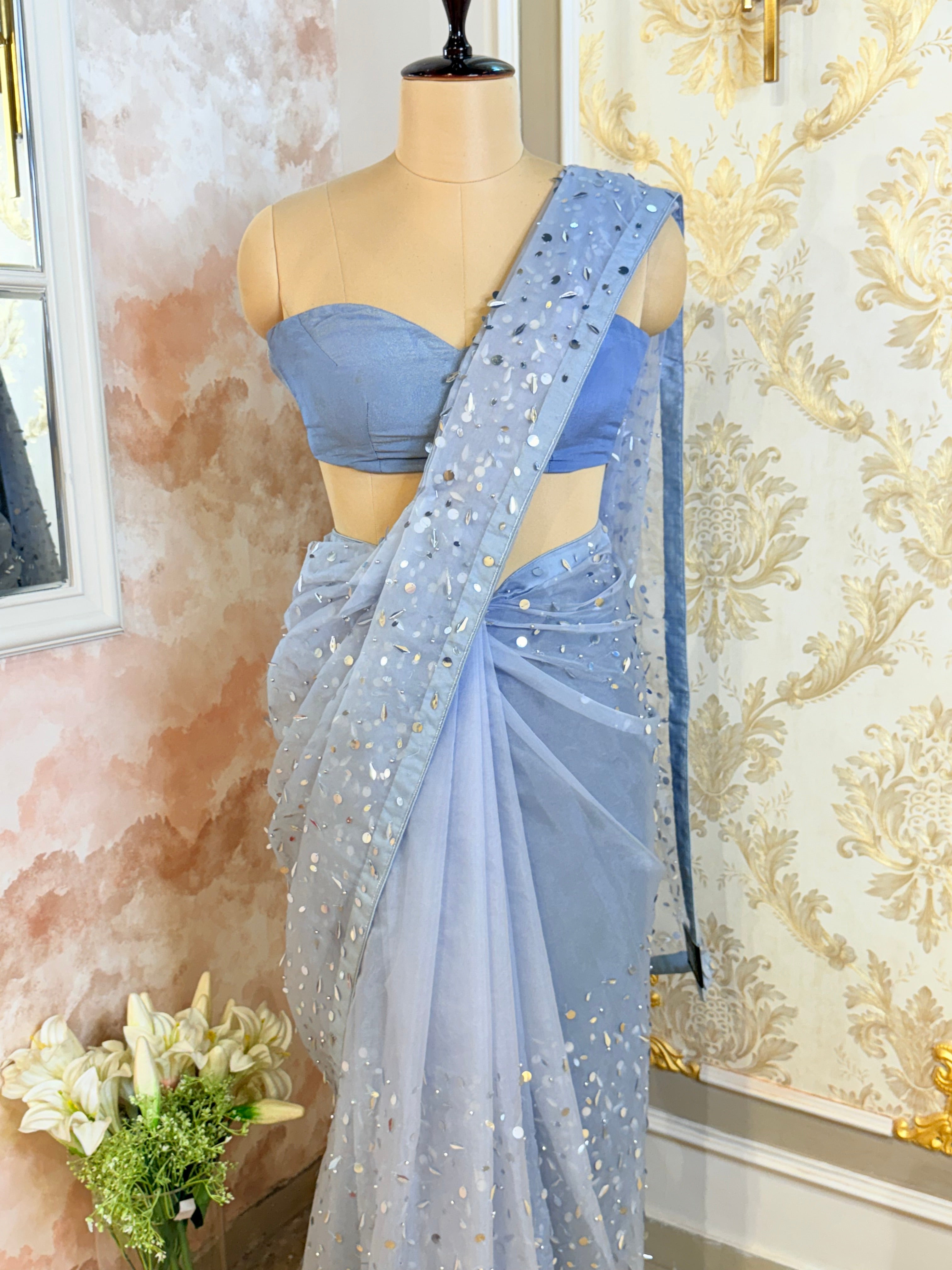 Grey Goddess Saree