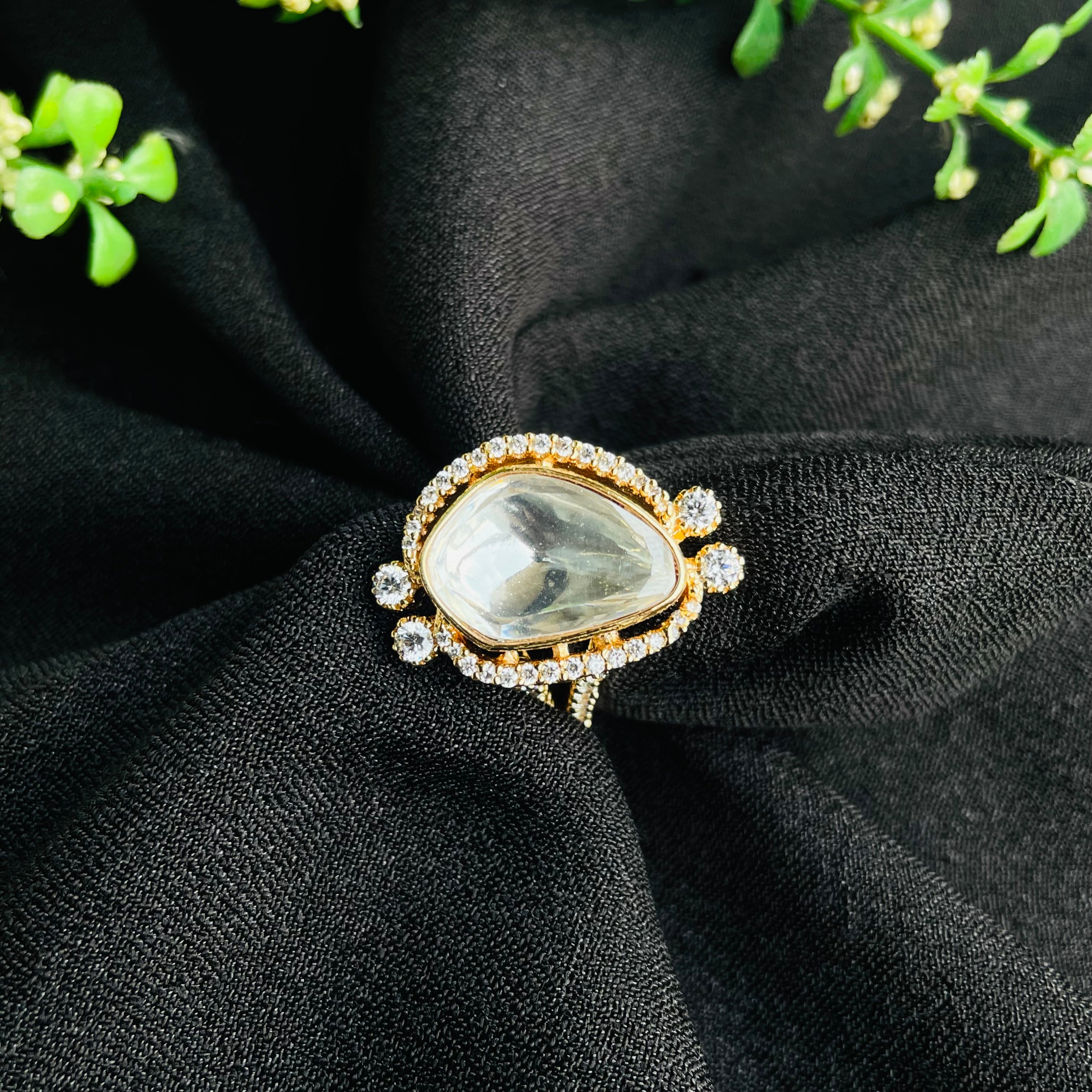 Nayaab Rakhi Polki Ring adjustable