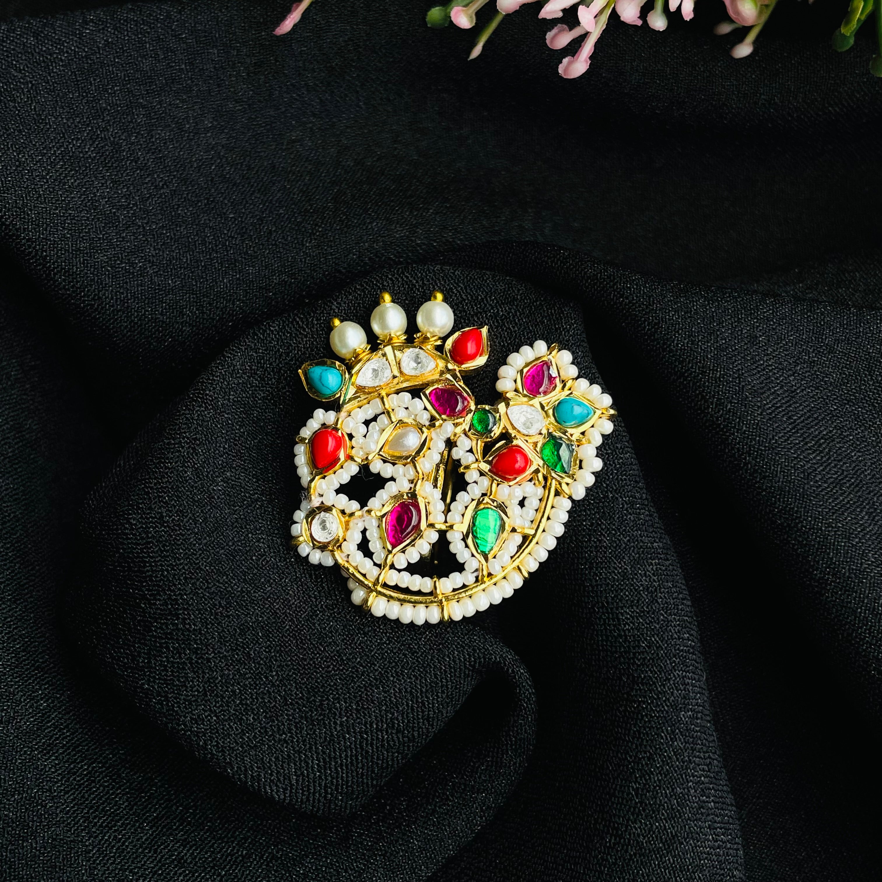 Nayaab multi pearl Ring adjustable