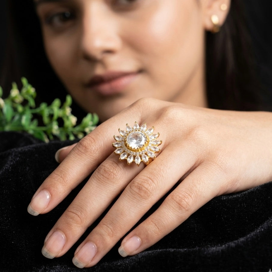 Nayaab sneha polki ring adjustable