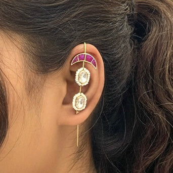 Nayaab Rubina Polki Earcuff