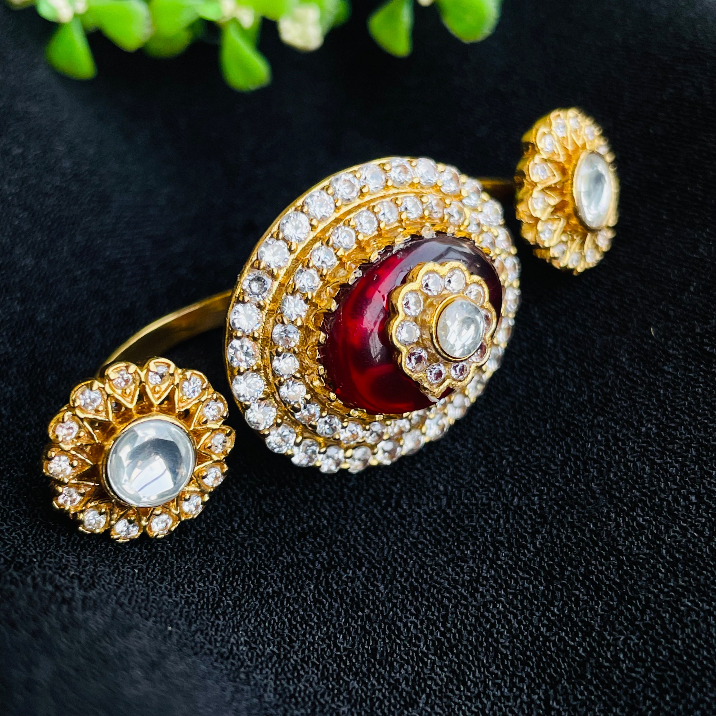 Nayaab Kavya Polki Ring adjustable