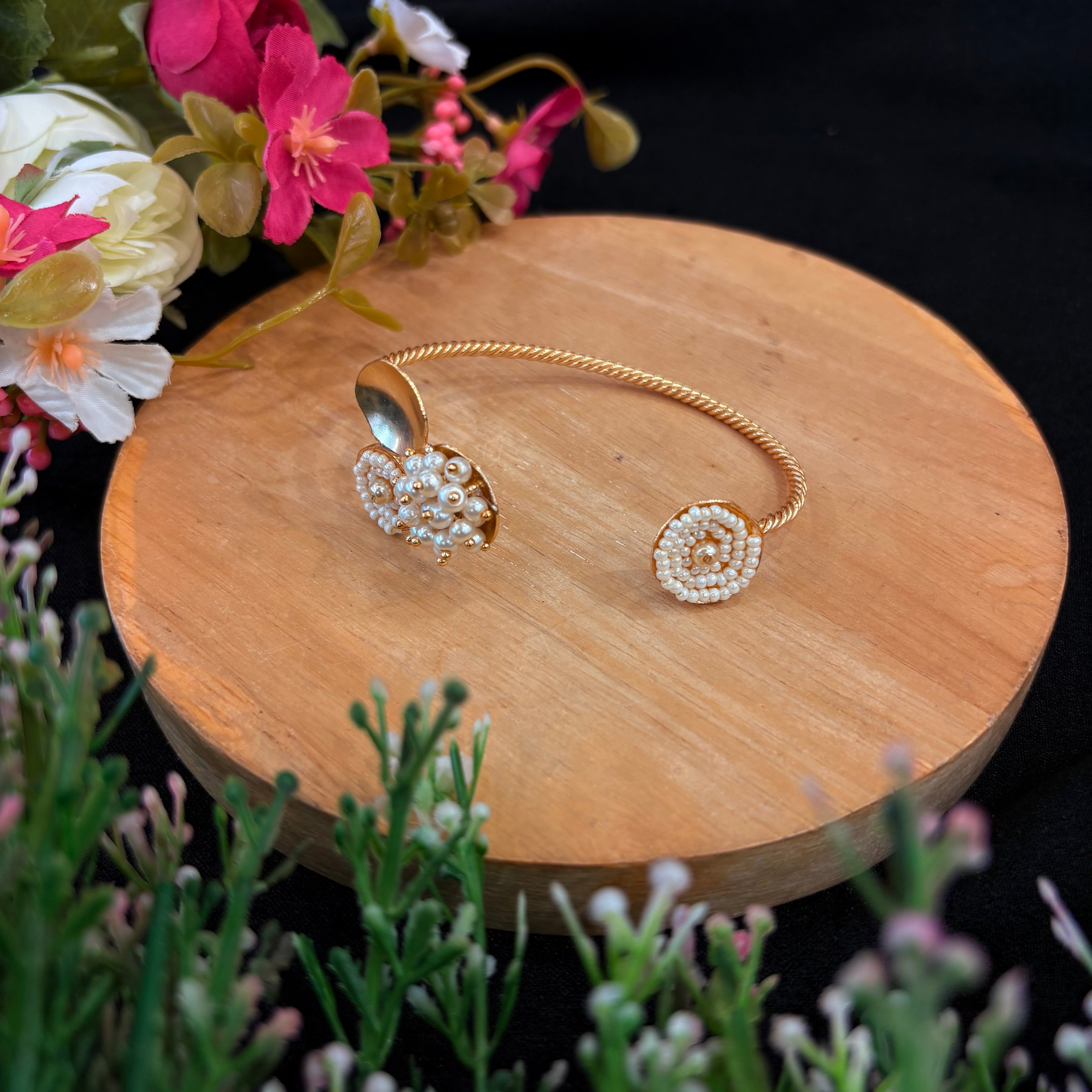 Pearl Bloom Twist Cuff
