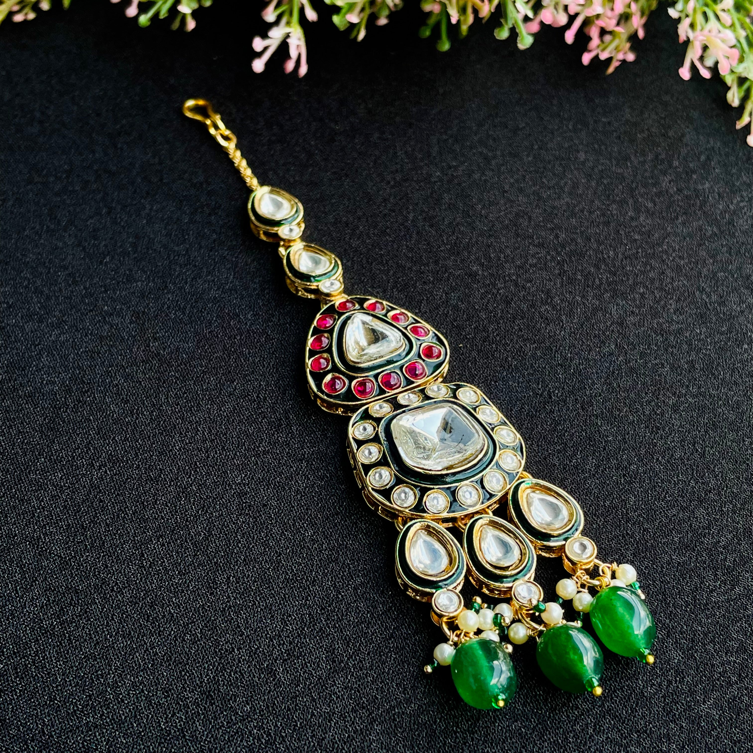 Nayaab Shaloka Earrings With Tikka