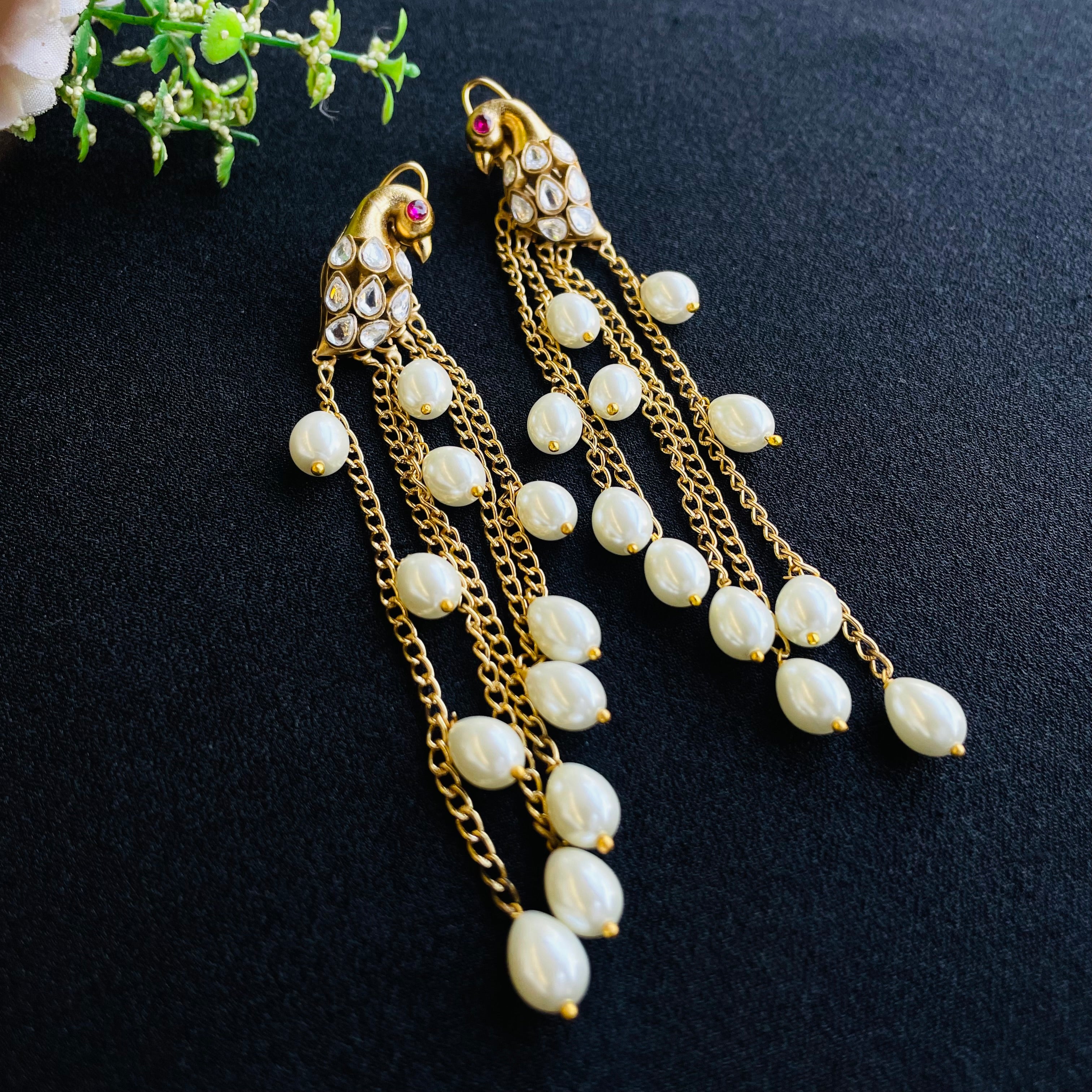 Nayaab Peacock hanging Earrings