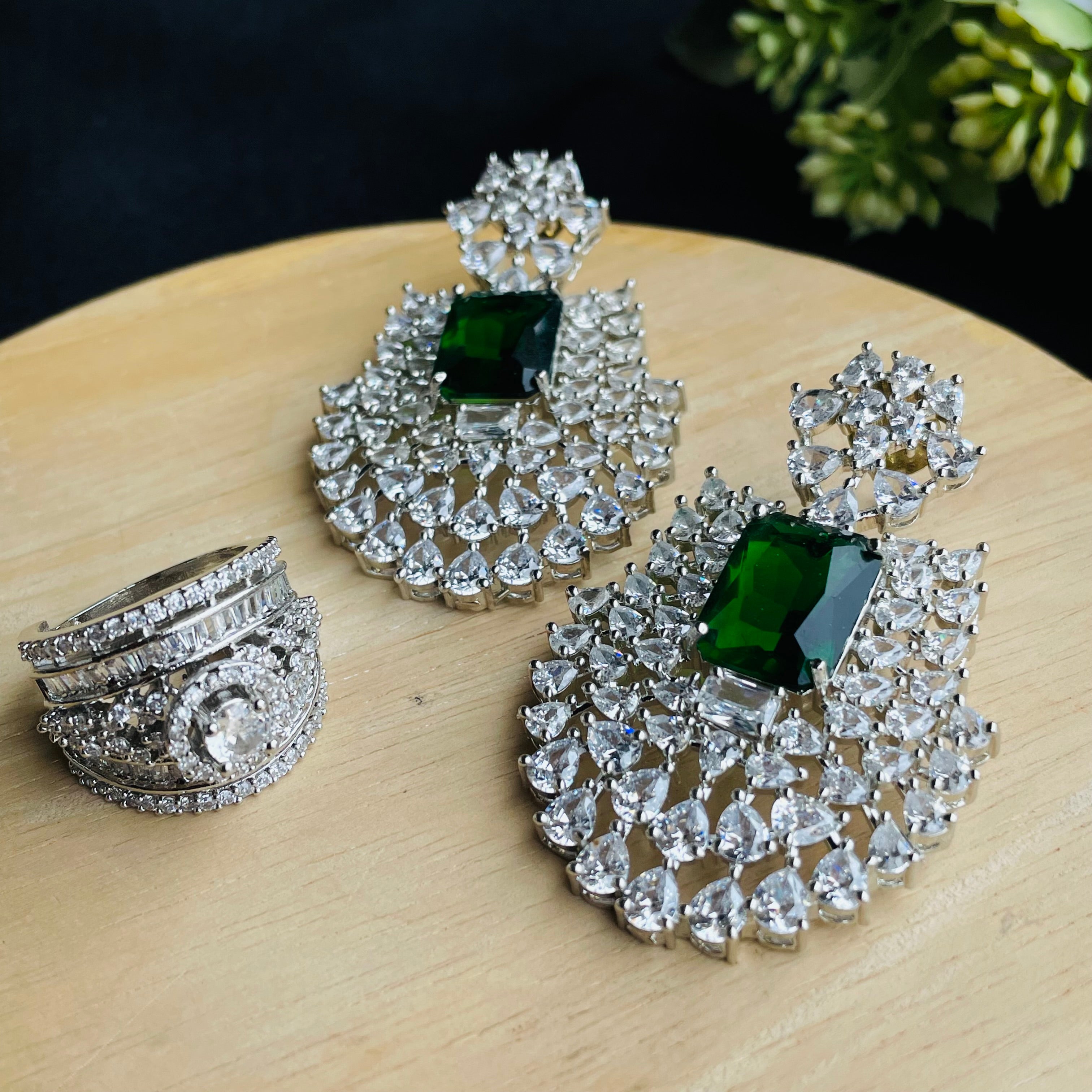 Ad Opal earrings and ring combo