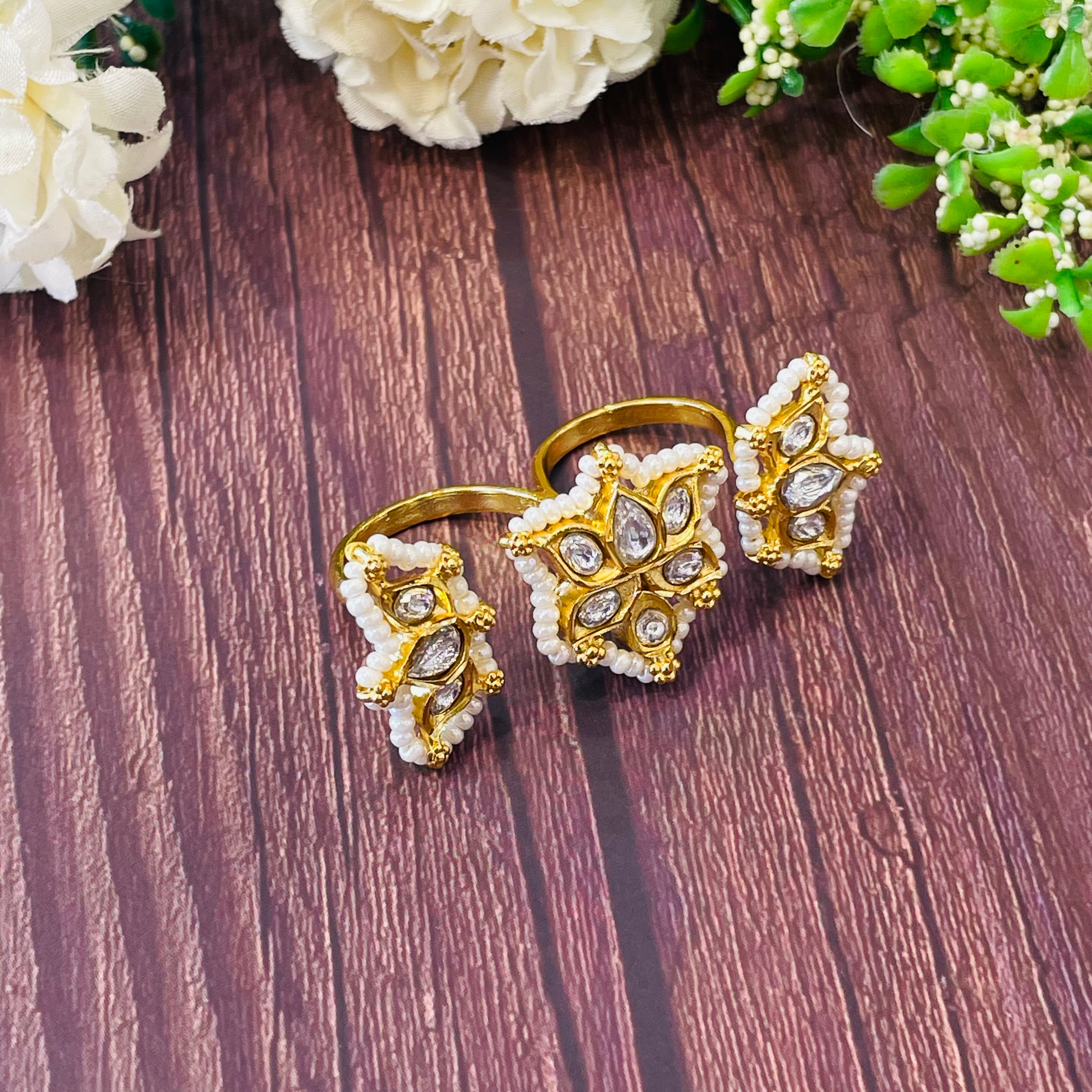 Nayaab Soni Polki Ring adjustable