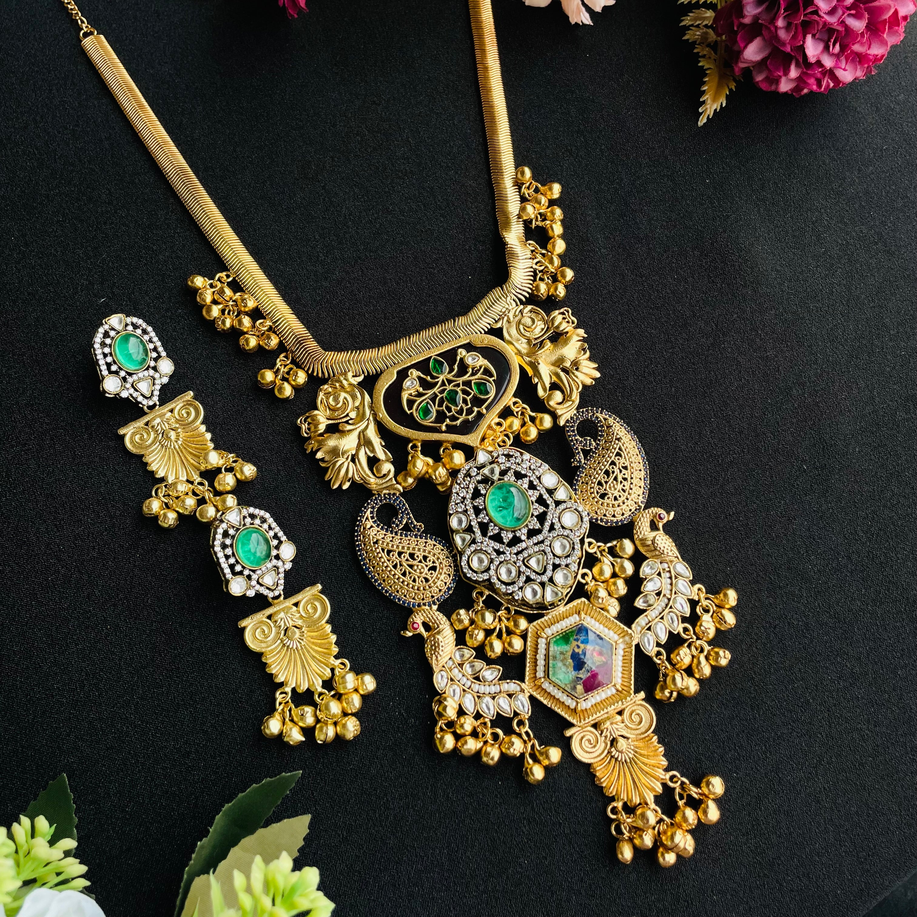 Nayaab Adira Polki layered Neckpiece