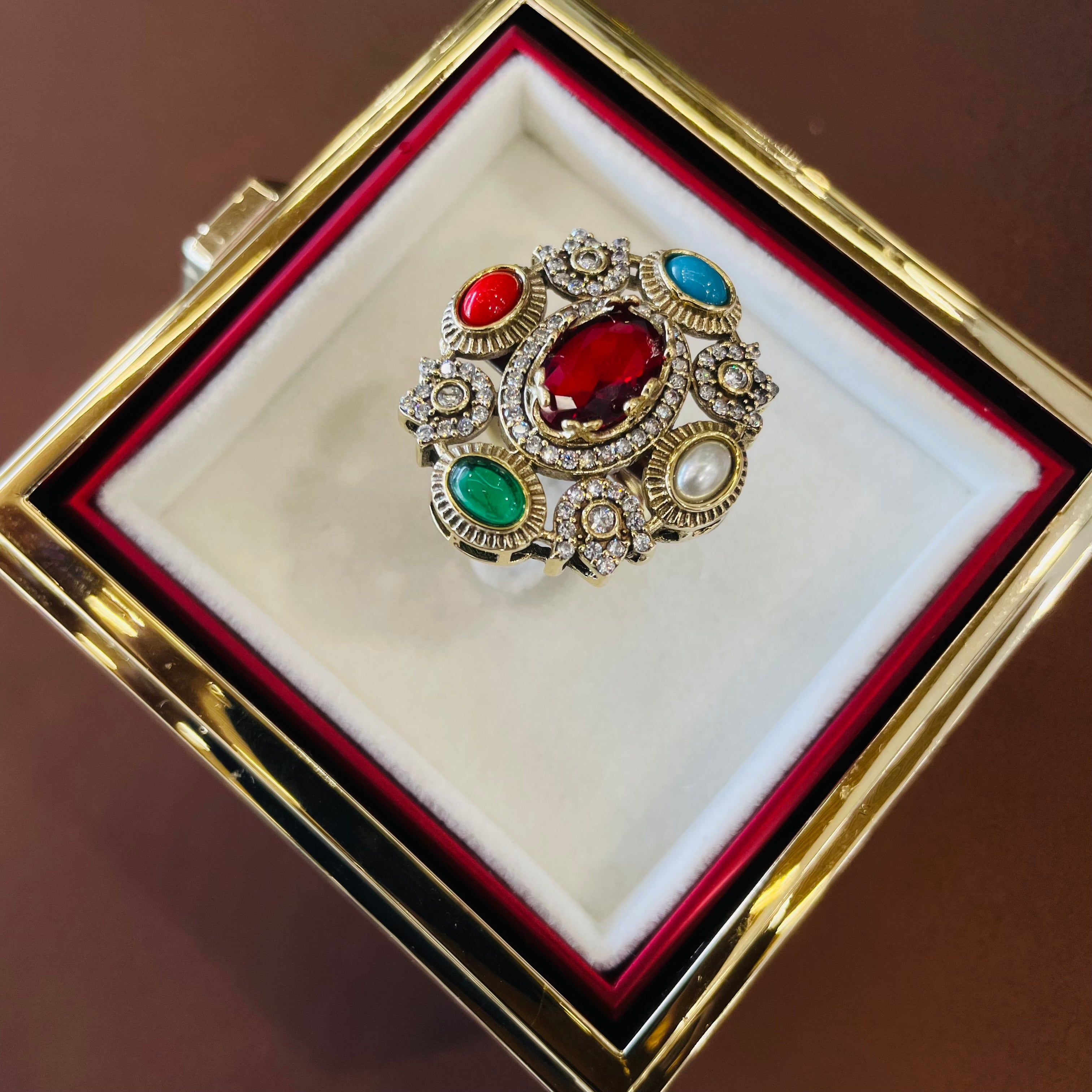 Nayaab Tarini Combo set - pendant,studs,ring-adjustable