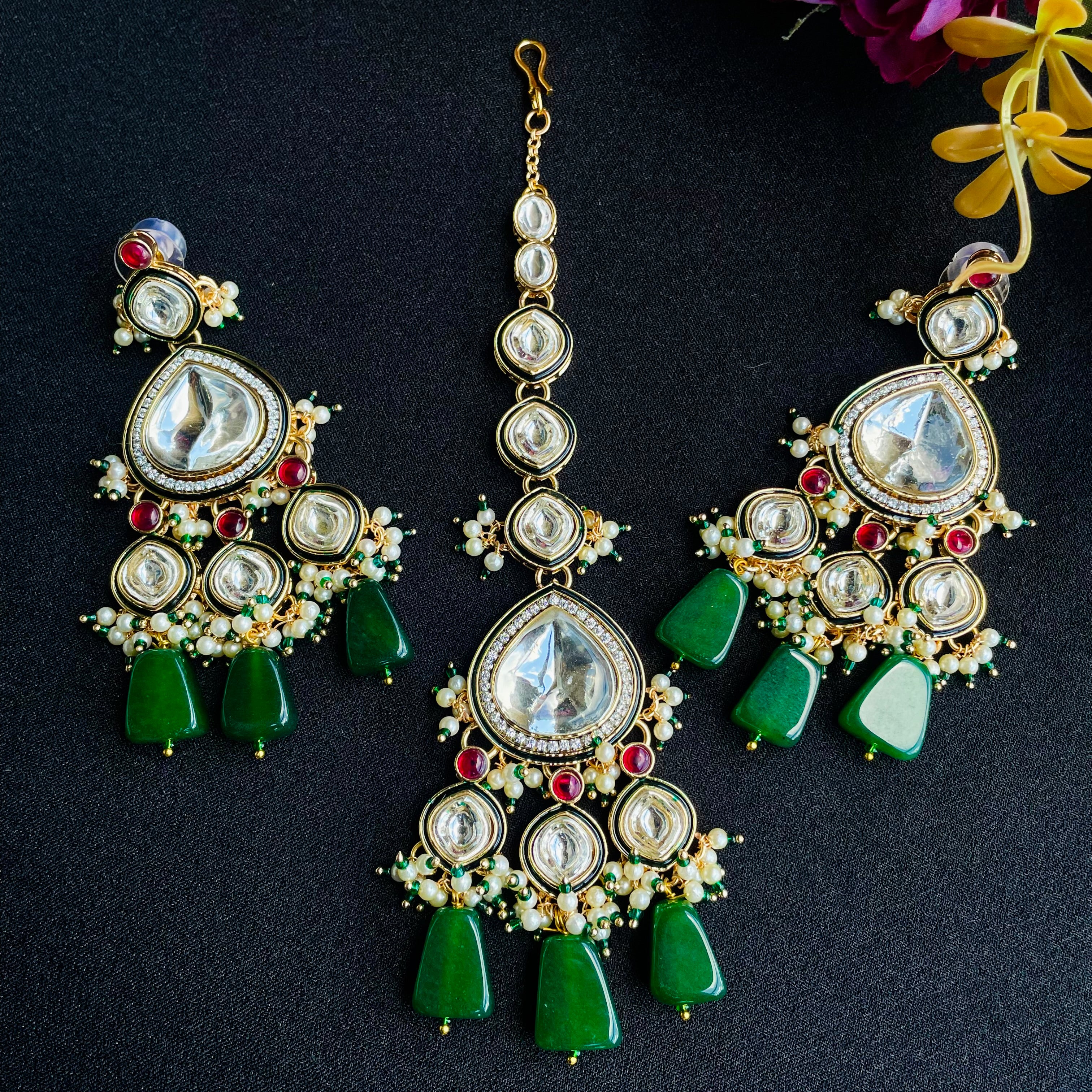 Nayaab Ramya Earrings with tikka