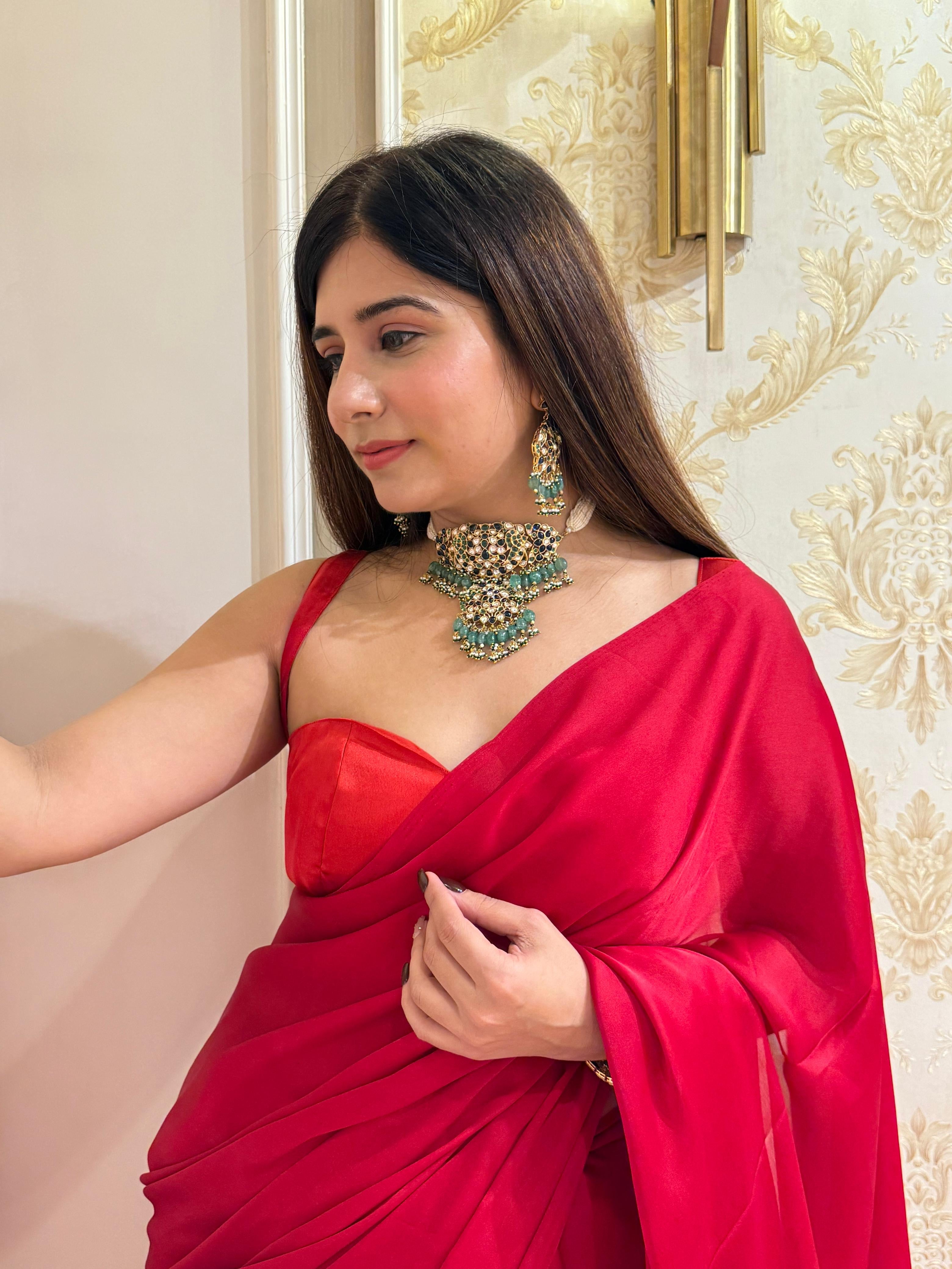 Noor Red Saree