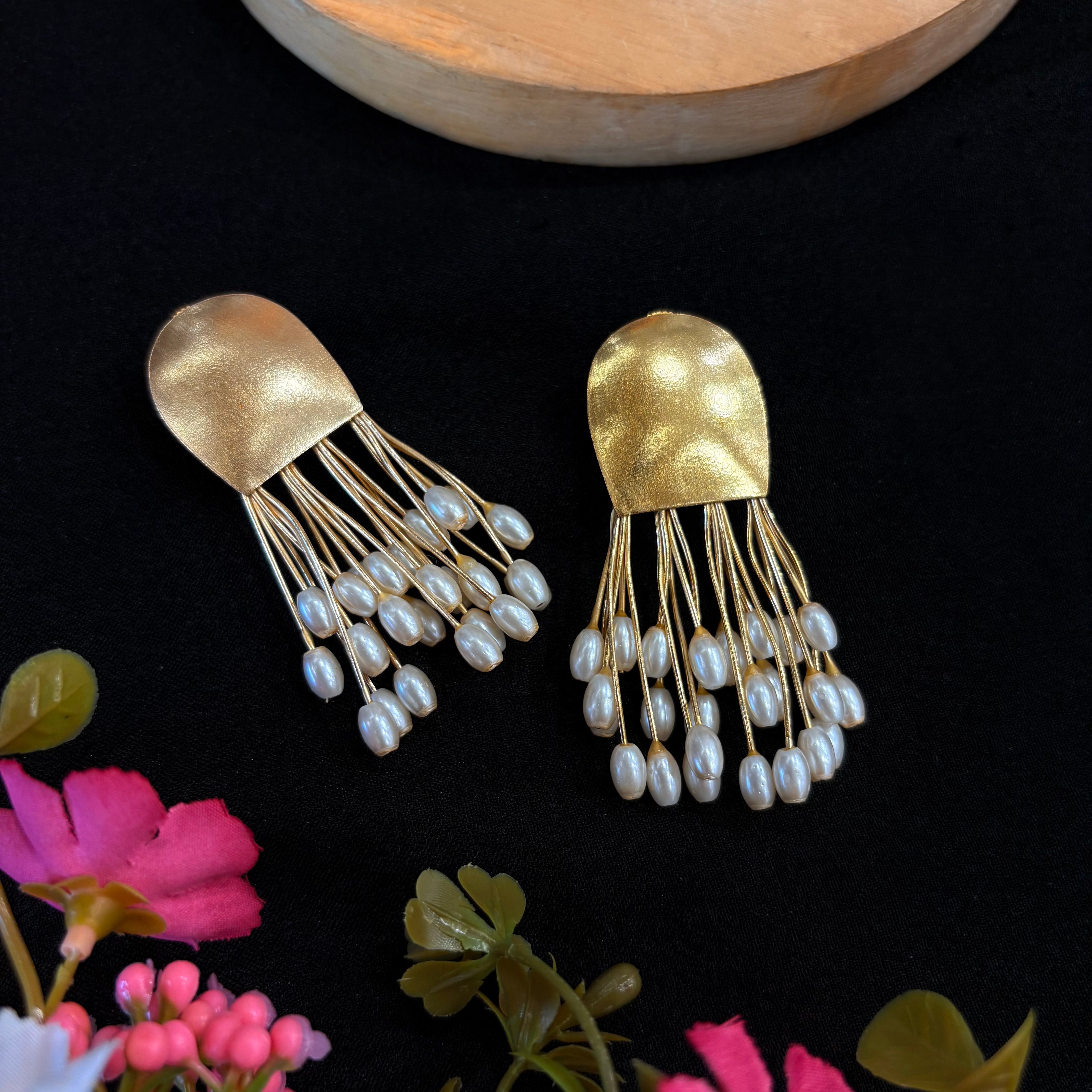 Pearl Cascade Tassel Earrings
