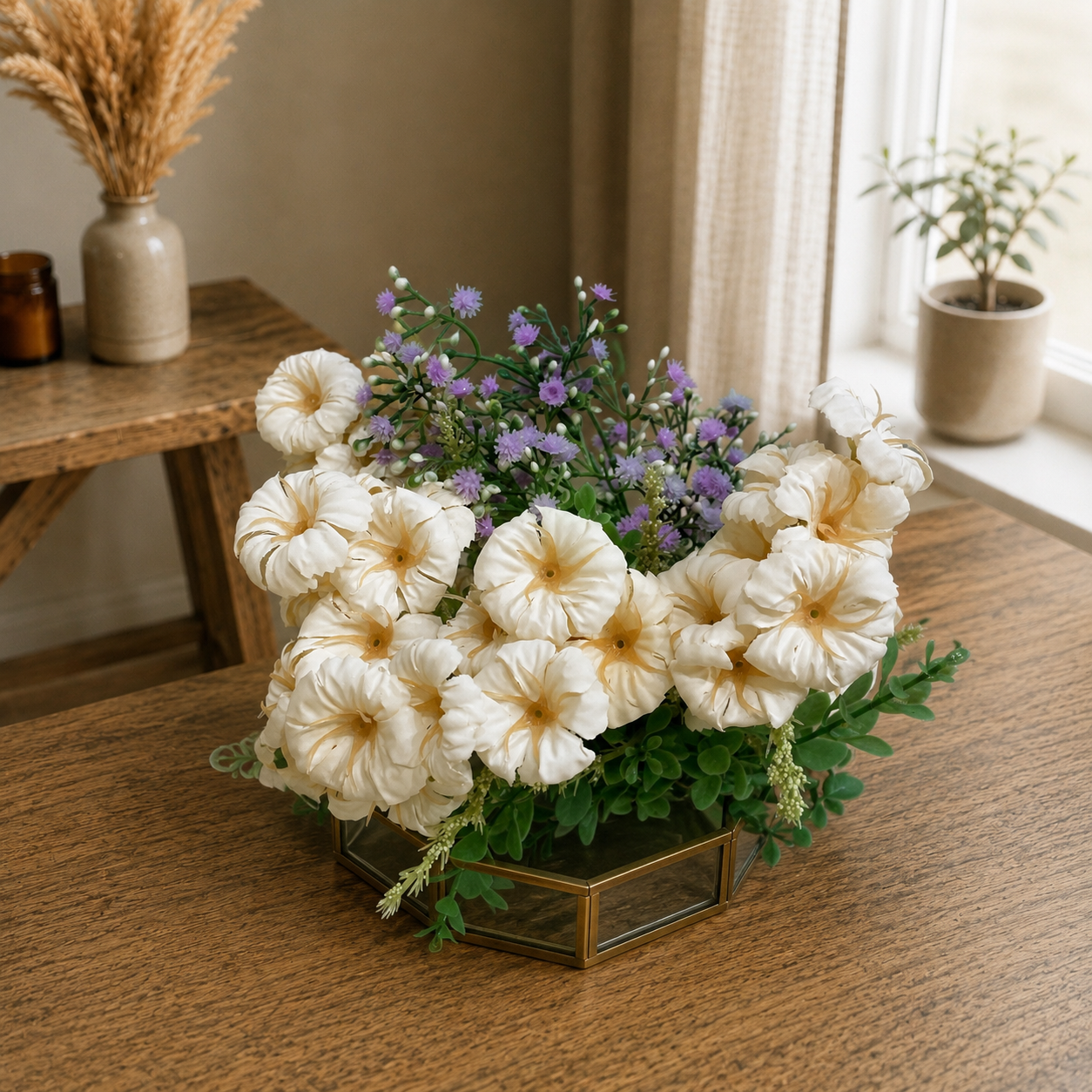 Artificial Flower & Grass Combo