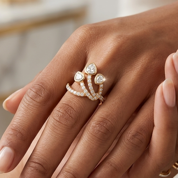 Nayaab Meher Polki Ring adjustable