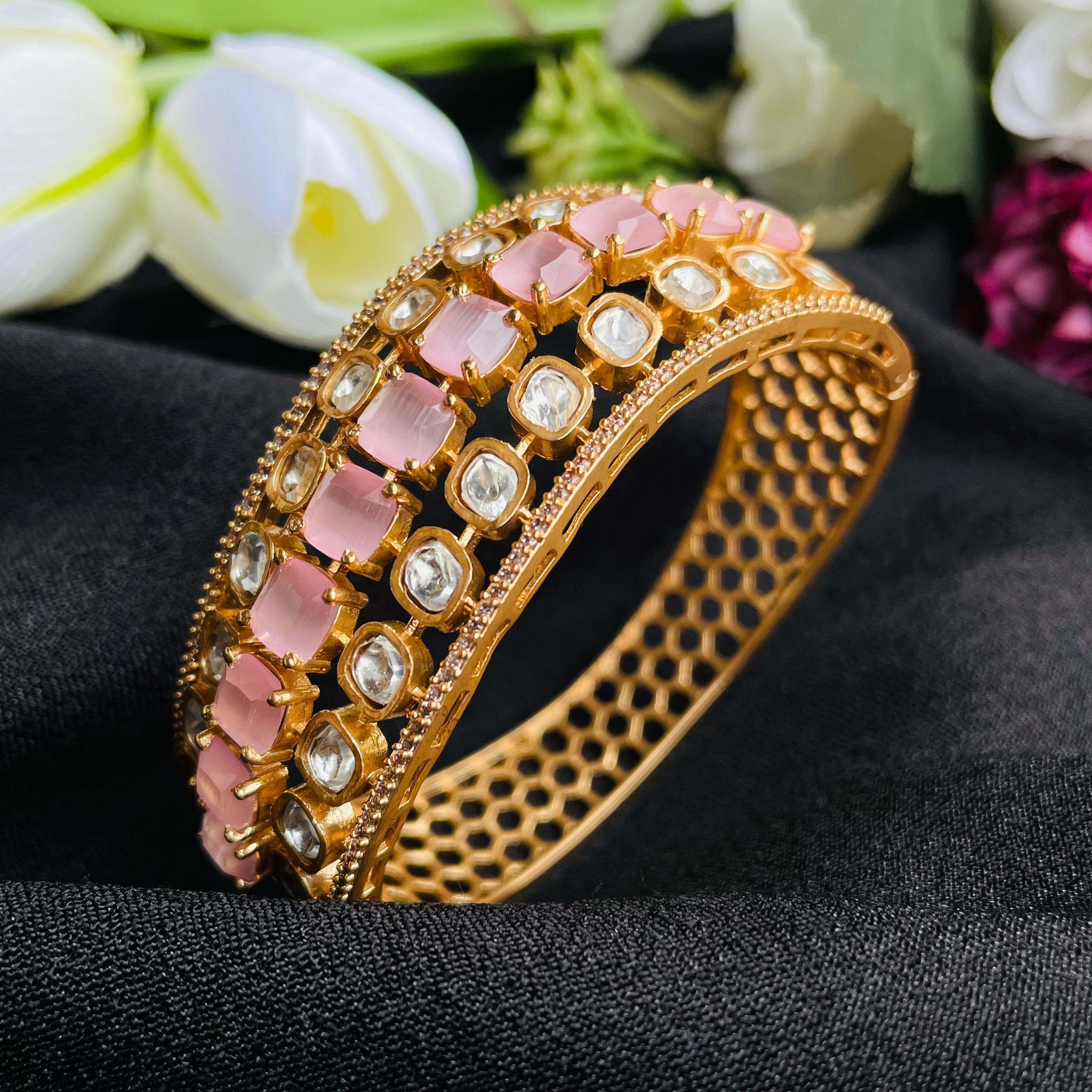 Nayaab Aadhya polki bracelet