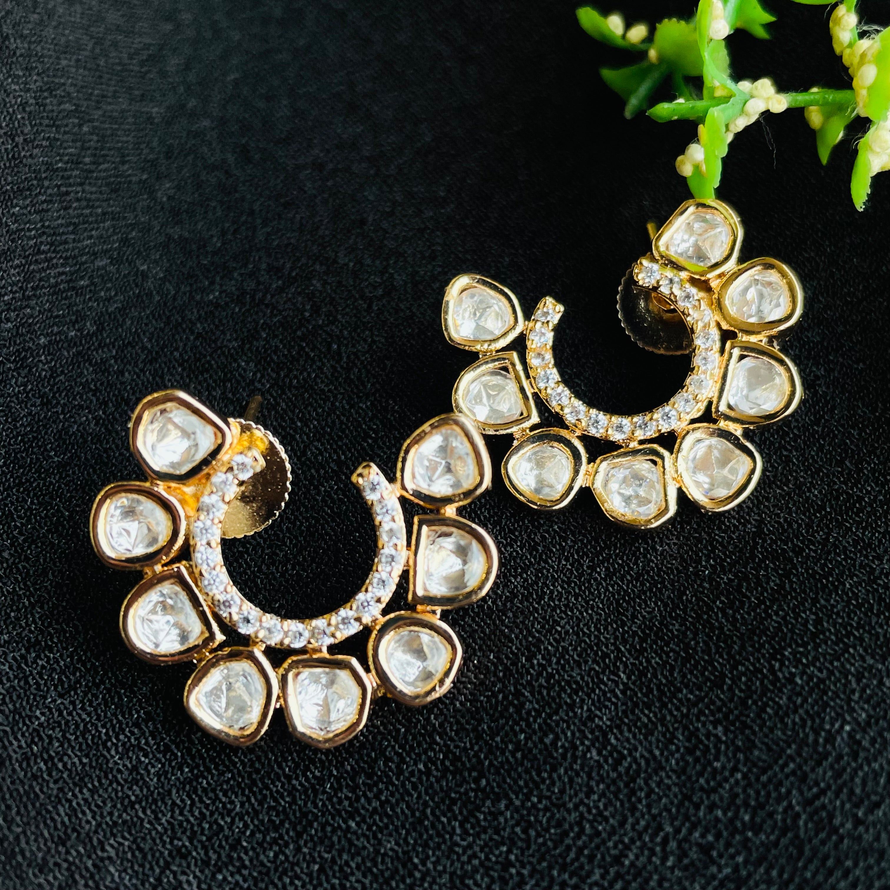 Nayaab lavanya polki earrings