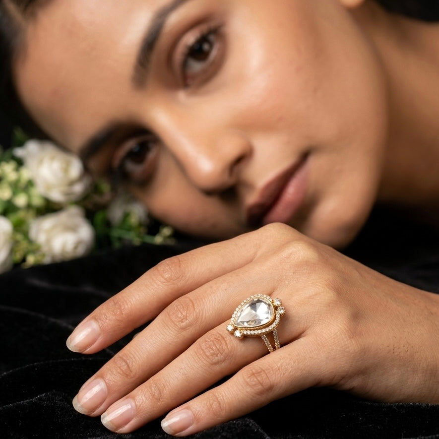 Nayaab Rakhi Polki Ring adjustable