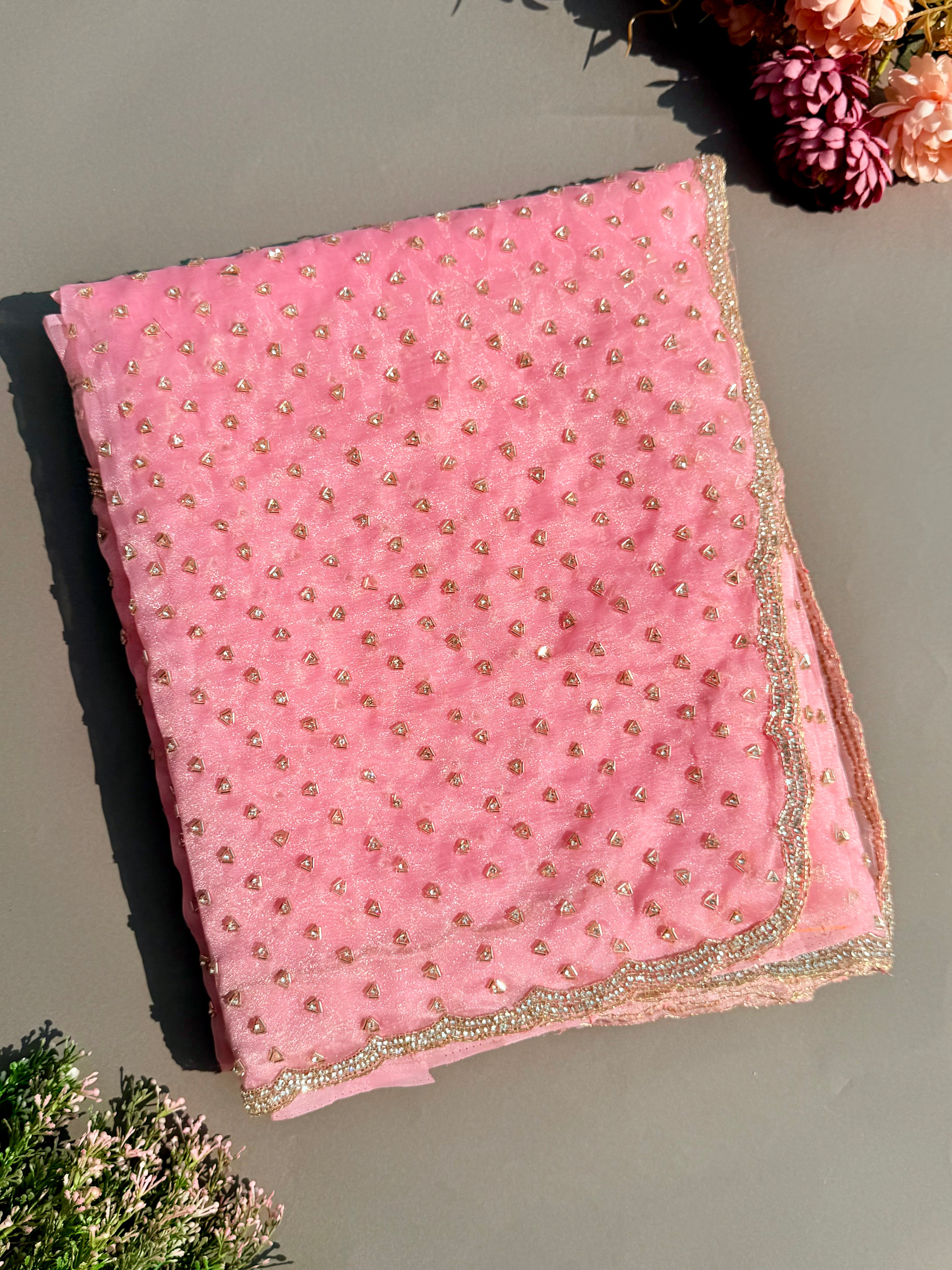 Pink Raina Organza saree