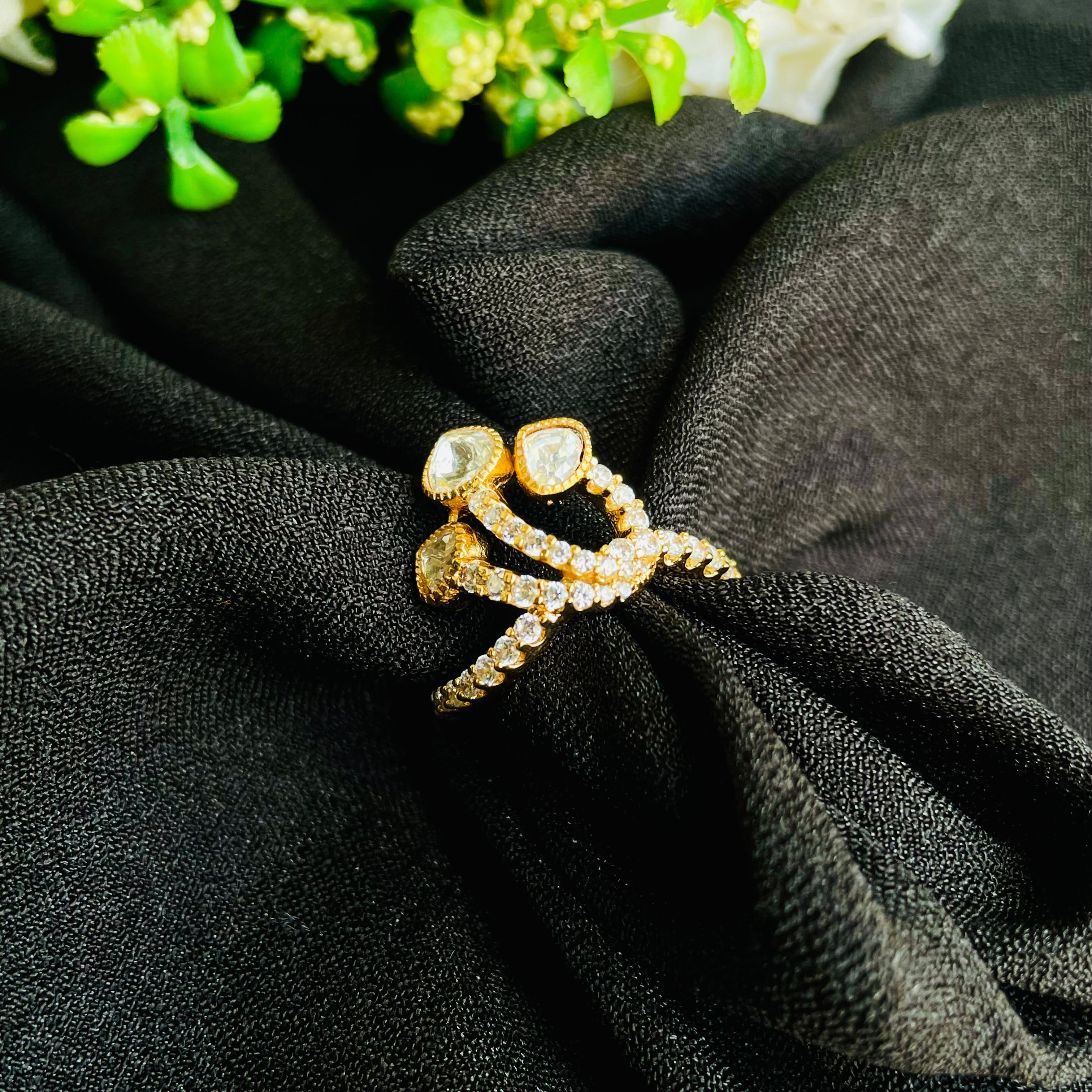 Nayaab Meher Polki Ring adjustable