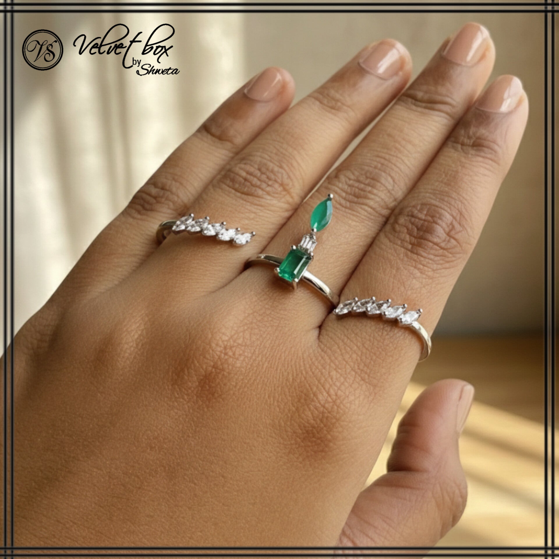 Ad Olivia ring-Green adjustable