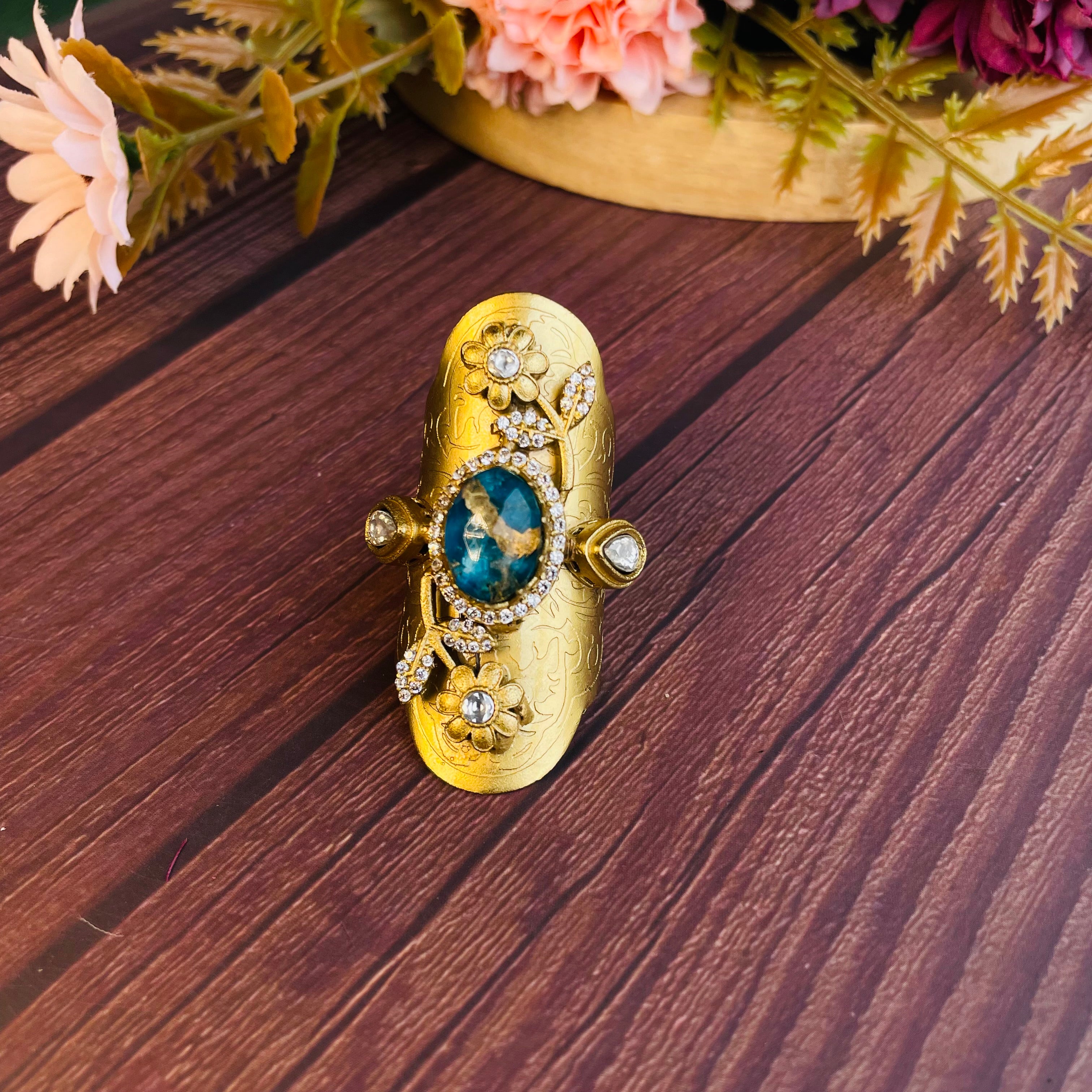 Nayaab Priya Polki Ring adjustable