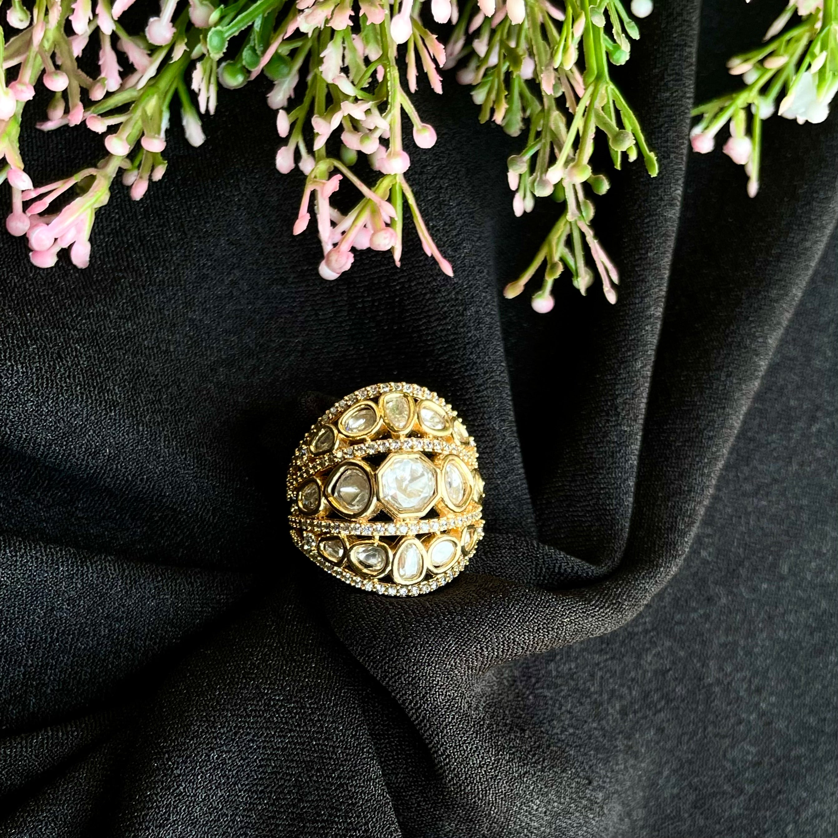 Nayaab arushi Polki ring adjustable