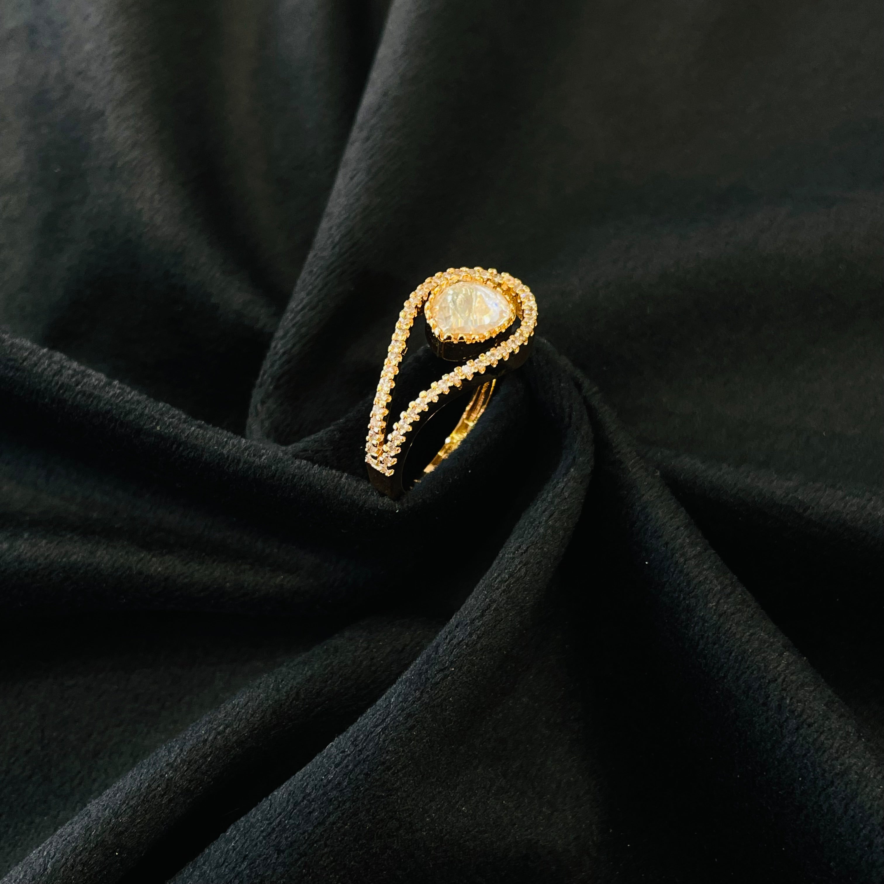 Nayaab Rimi Polki Ring adjustable