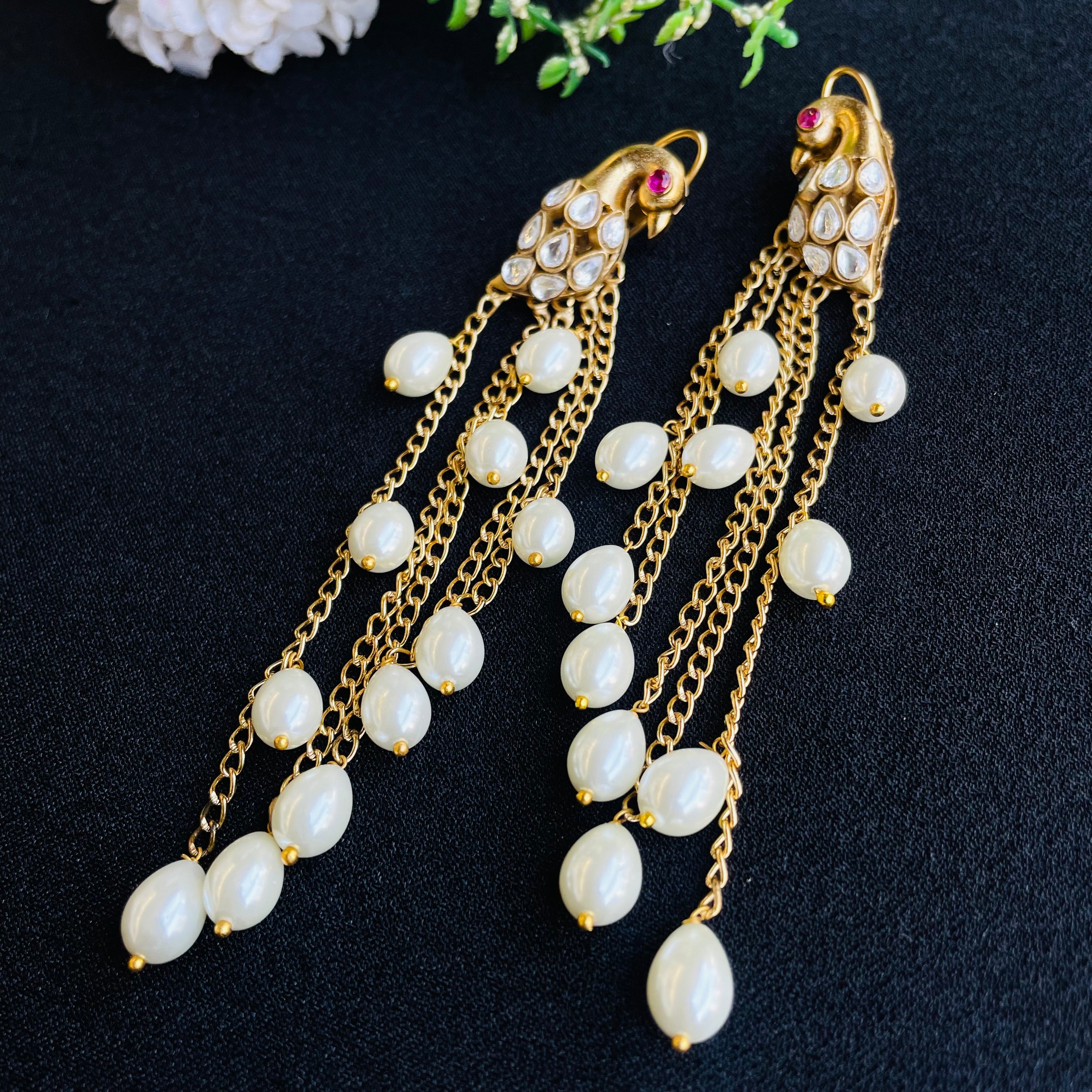Nayaab Peacock hanging Earrings