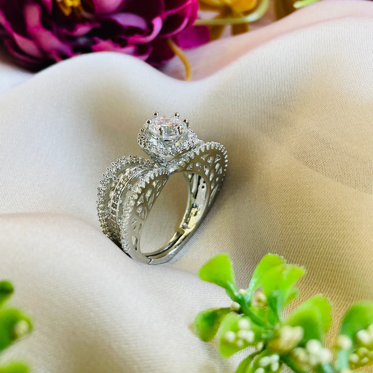 Ad Maanya studs with ring combo