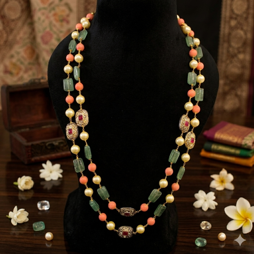 Nayaab Shanaya pearl long Mala