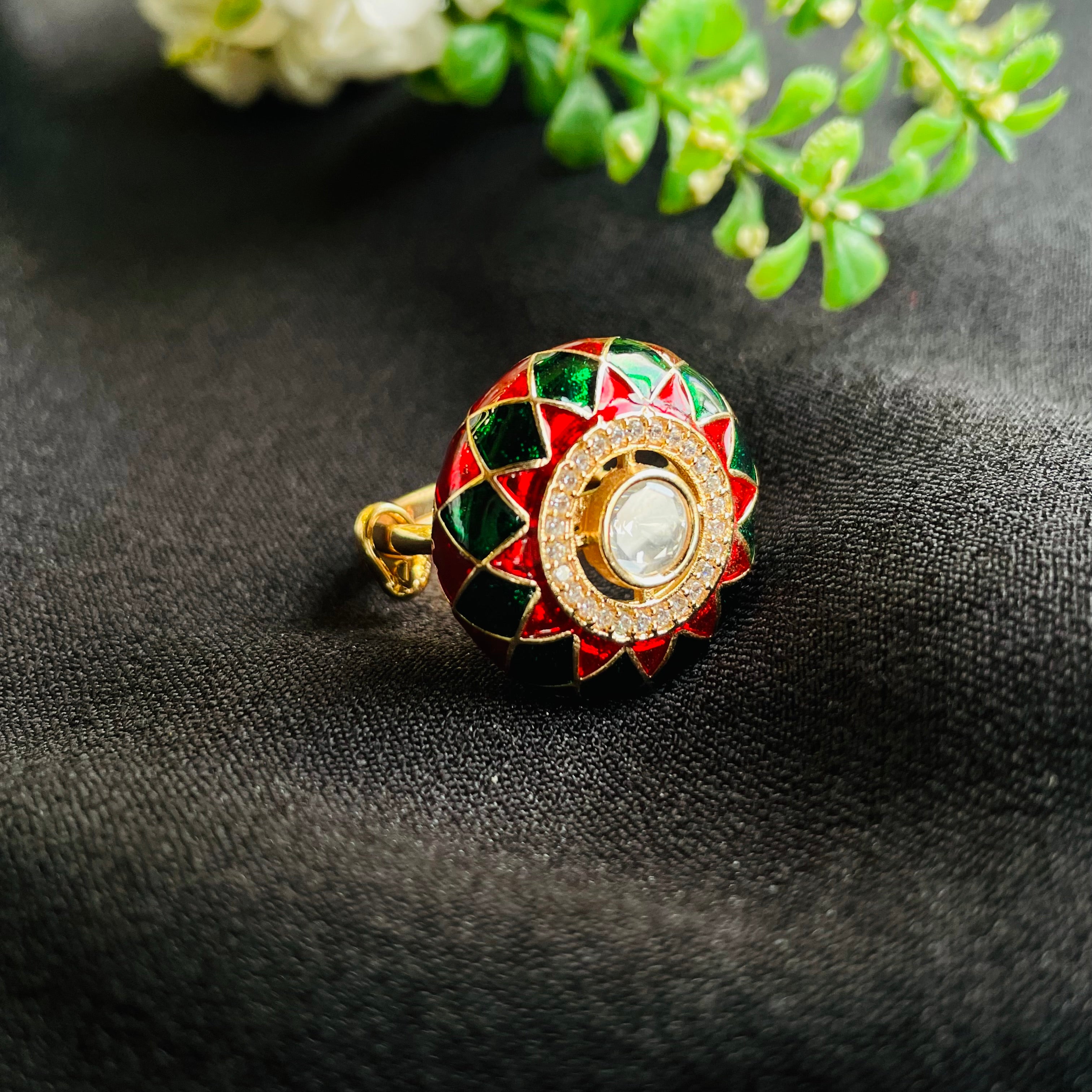Nayaab mayera Polki Ring adjustable