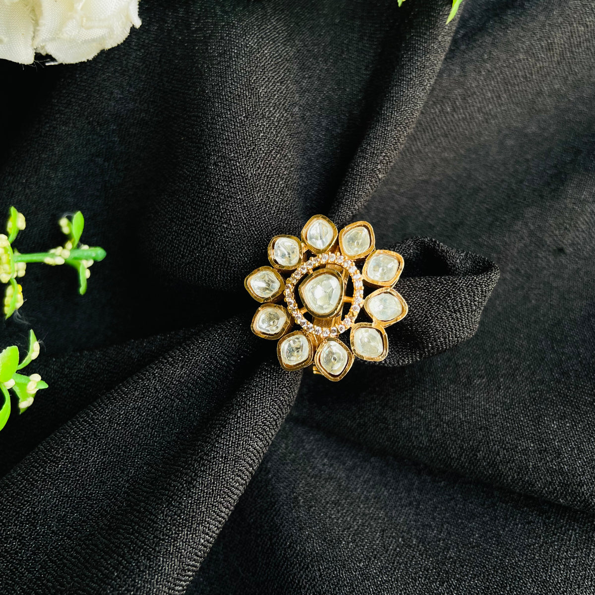 Nayaab Anamika Polki Ring adjustable