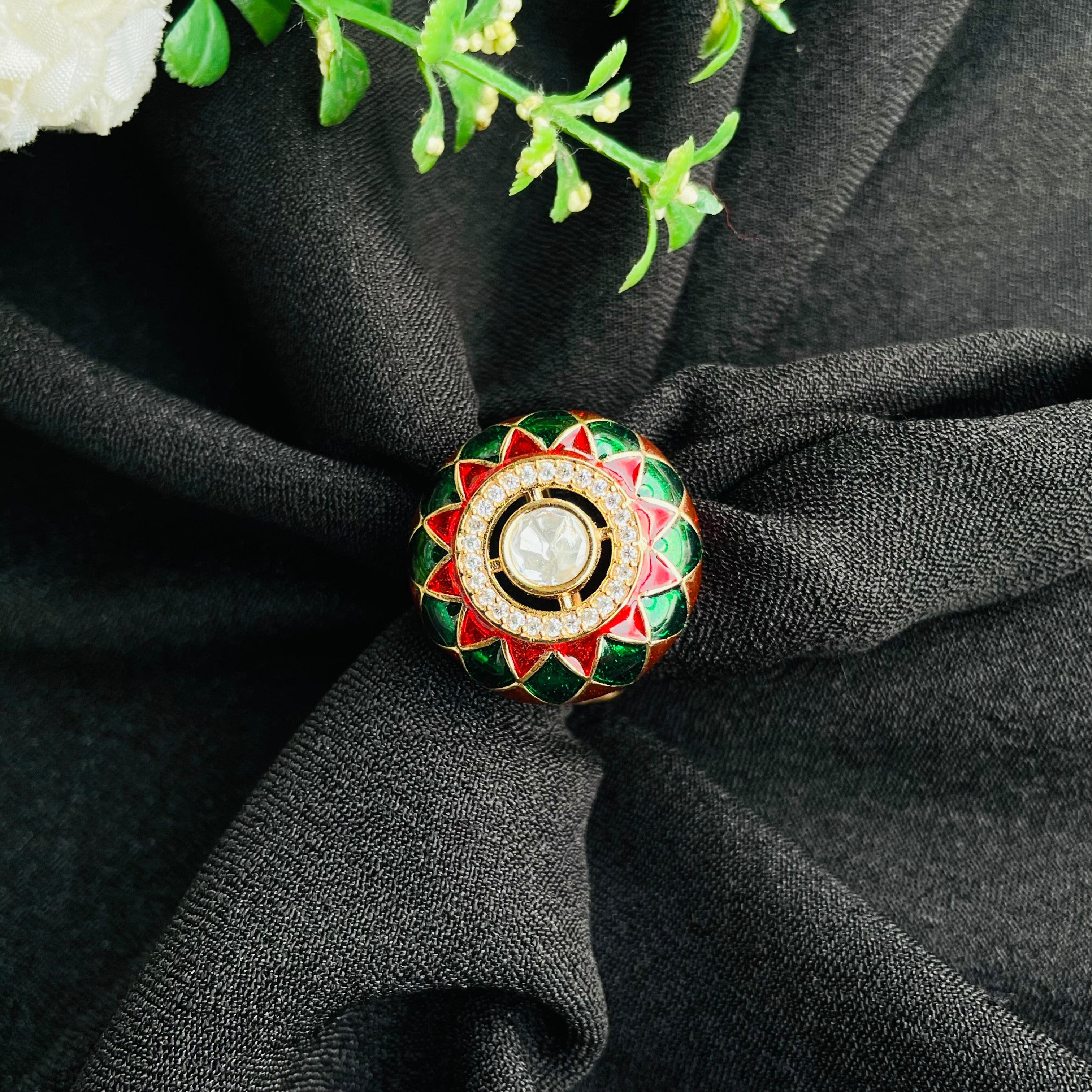 Nayaab mayera Polki Ring adjustable