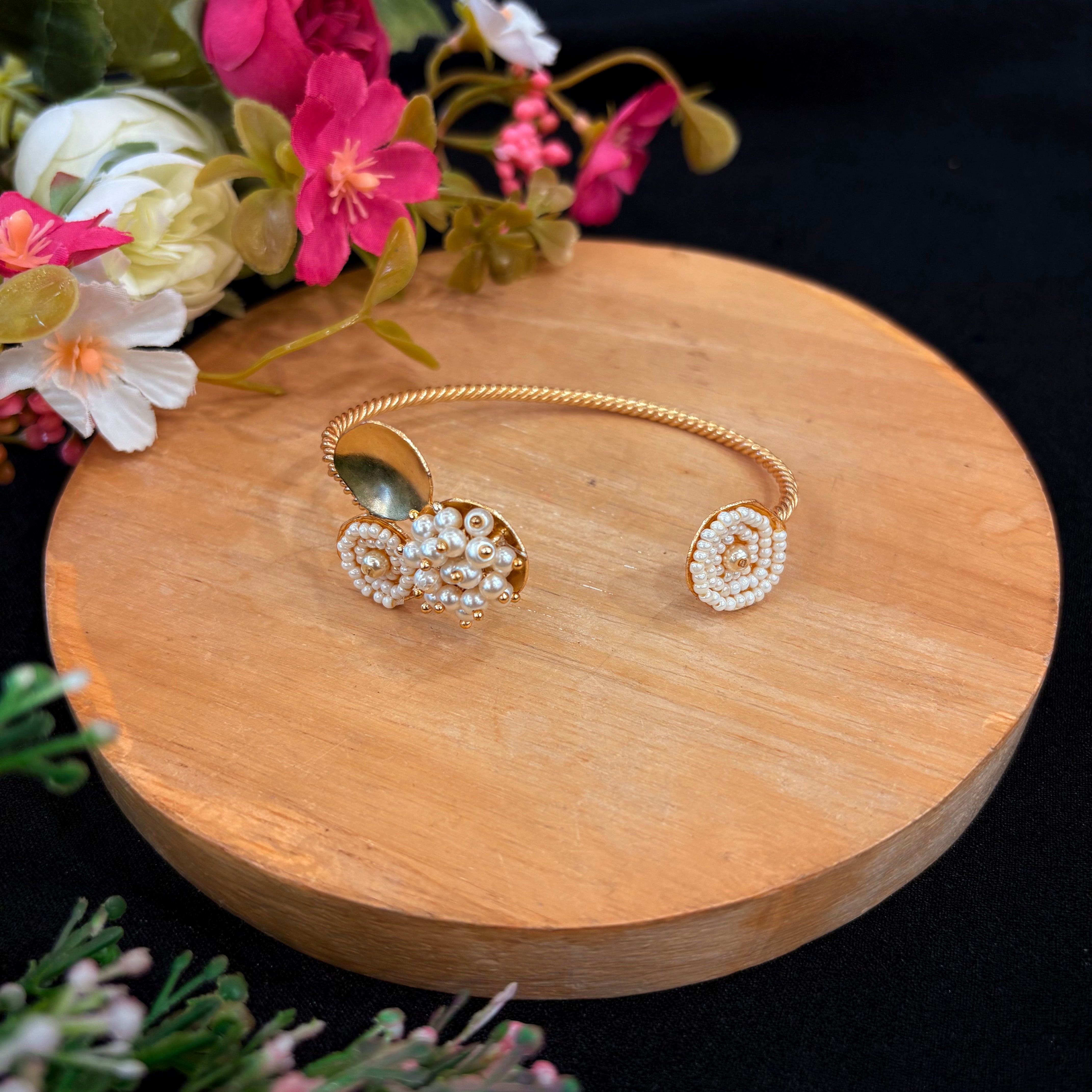 Pearl Bloom Twist Cuff