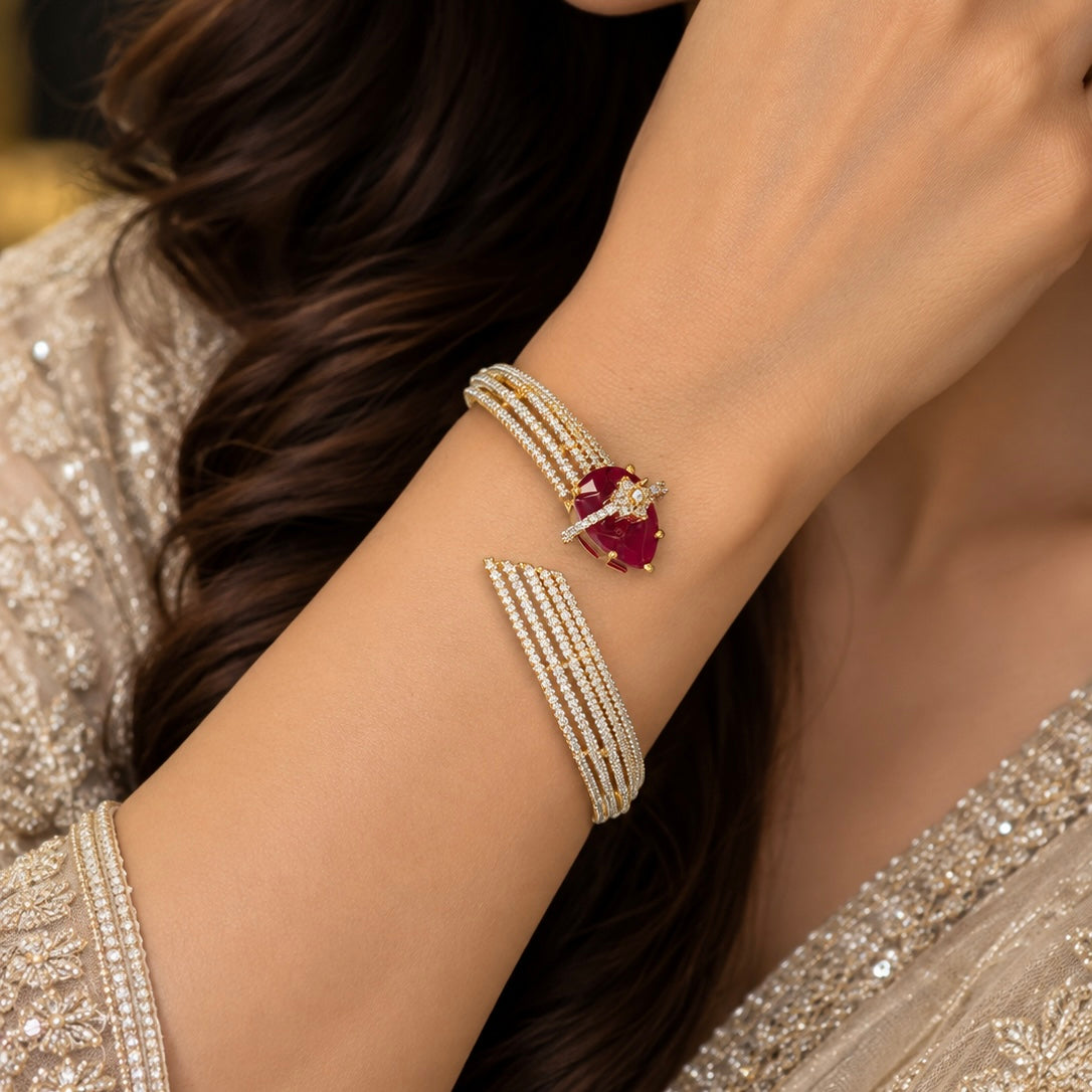 Aarika Ruby Cuff Bracelet