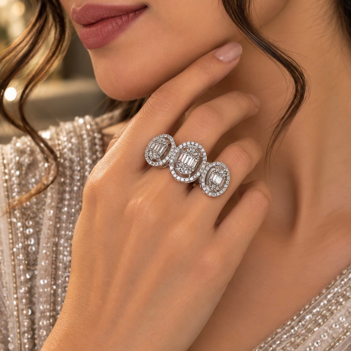Vyanika Three-Finger Ring