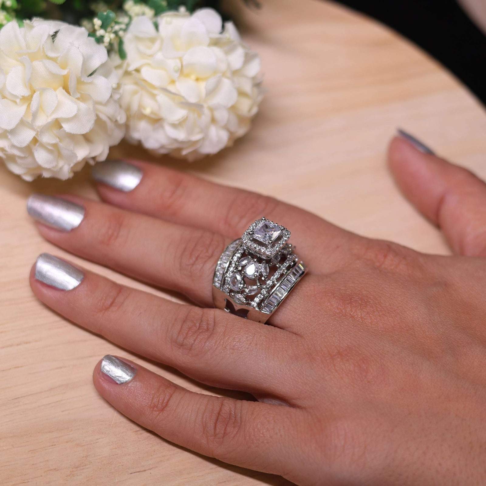 Queen Elsa square ad ring - adjustable