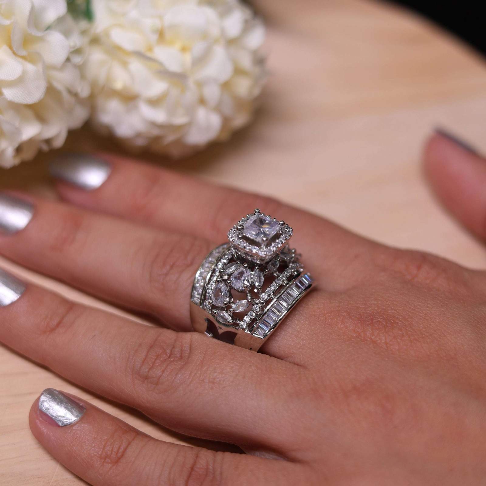 Queen Elsa square ad ring - adjustable