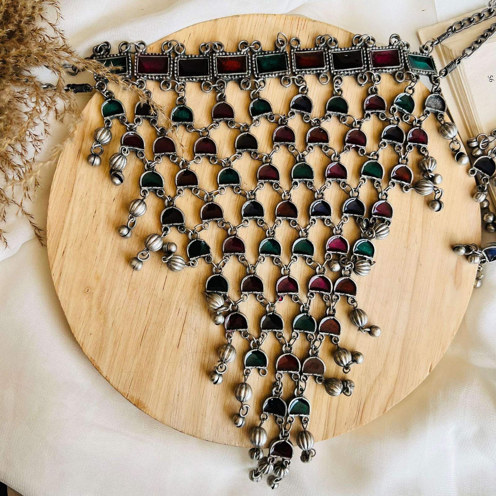Oxidized Vertical Choker Velvet box by Shweta