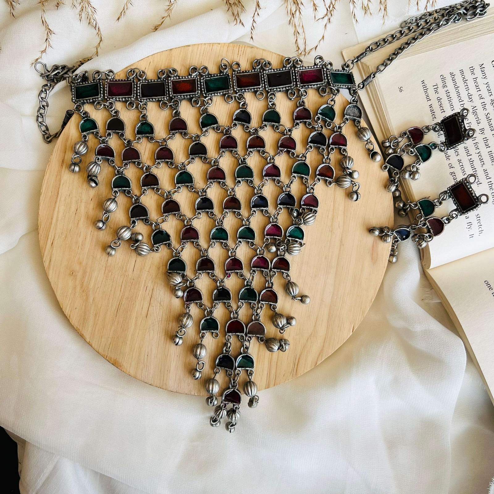 Oxidized Vertical Choker Velvet box by Shweta