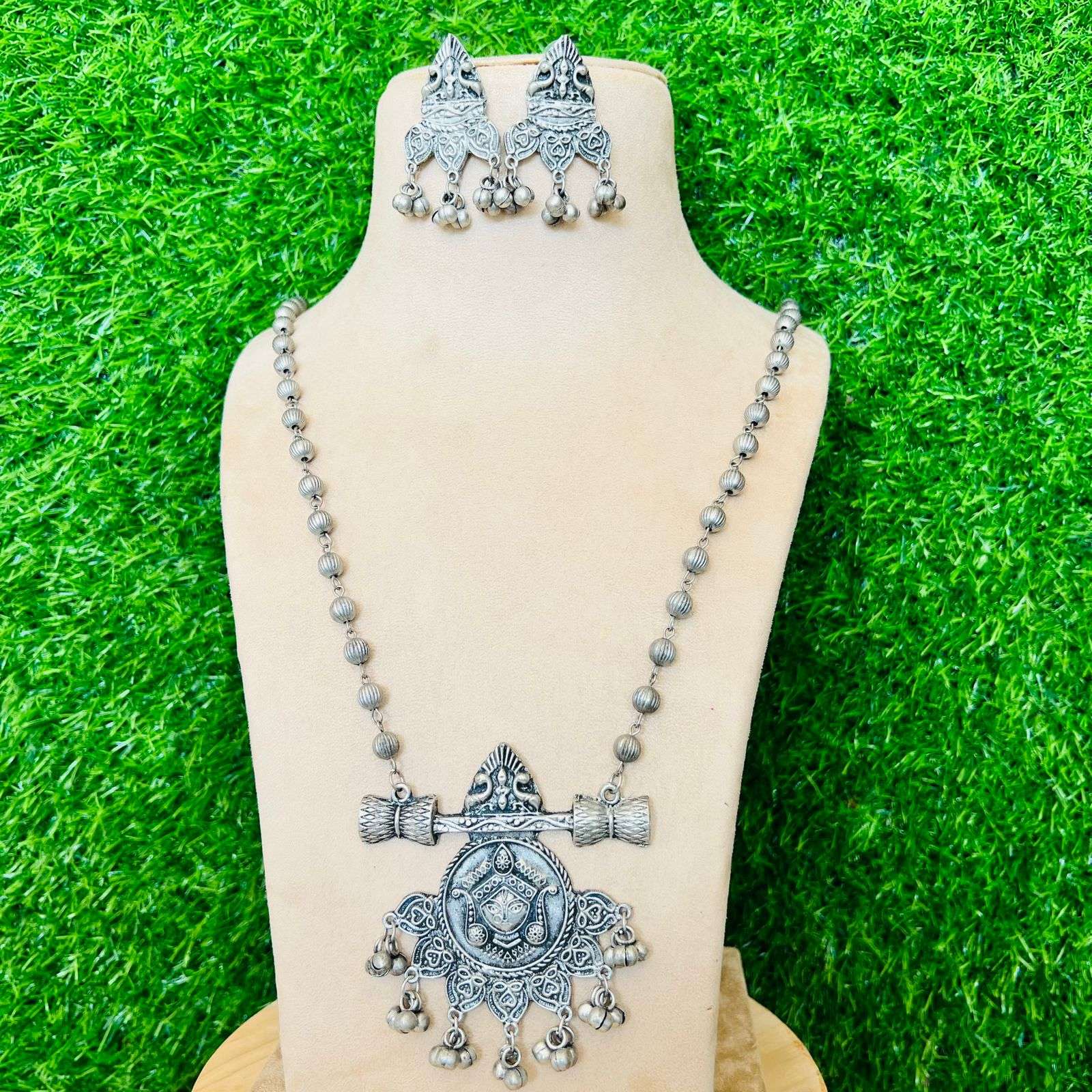 Oxidized Josie long Neckpiece Velvet box by Shweta